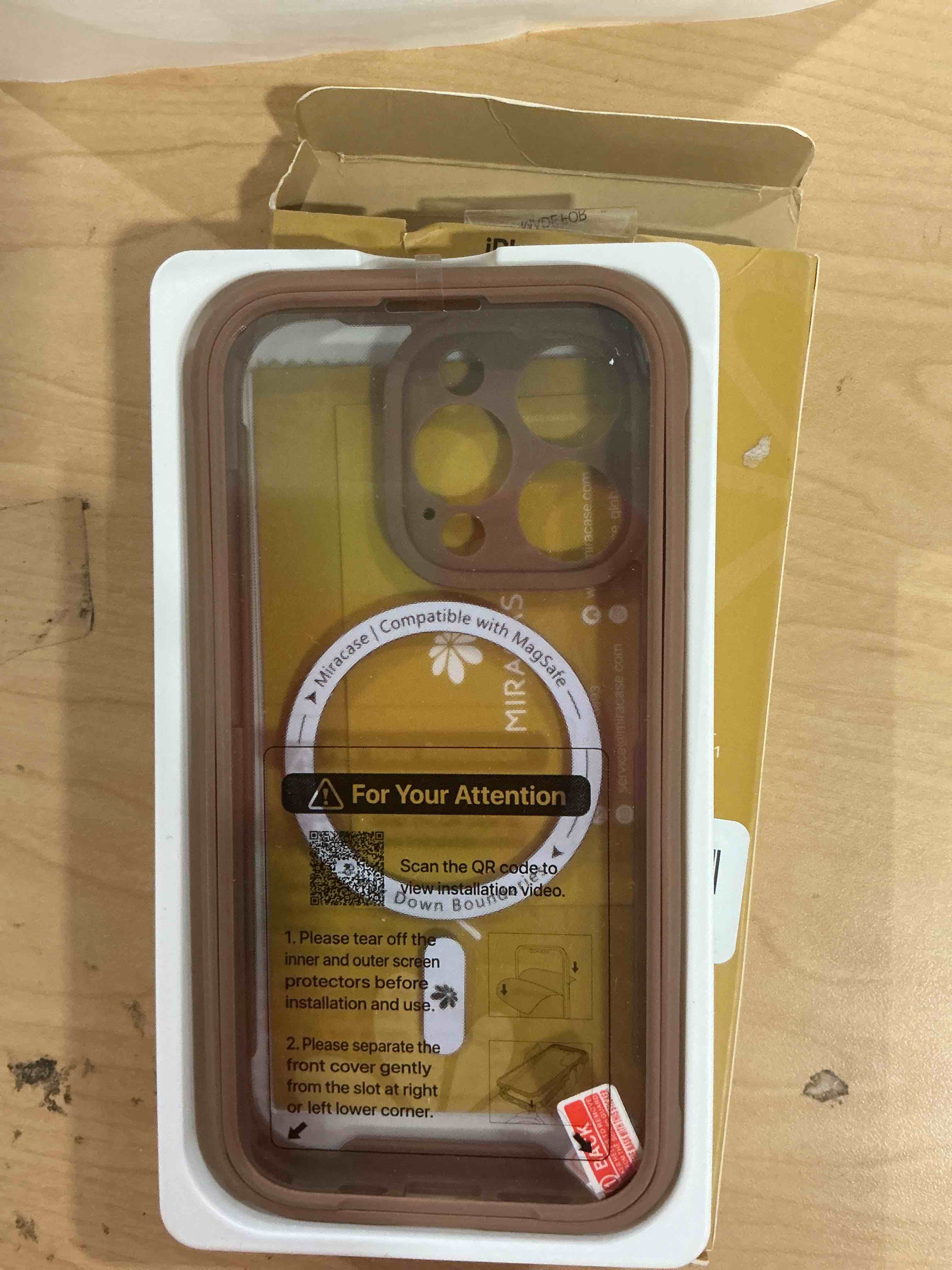 Condition photo showing New/Like New for Miracase Magnetic for iPhone 16 Pro Case Full-Body Phone with Built-in Glass Screen Protector, [Compatible with MagSafe] Military Drop Proof 16 Pro Cover Bumper 6.3 inch, Gold Brown iPhone 16 Pro Magnetic Desert-Brown