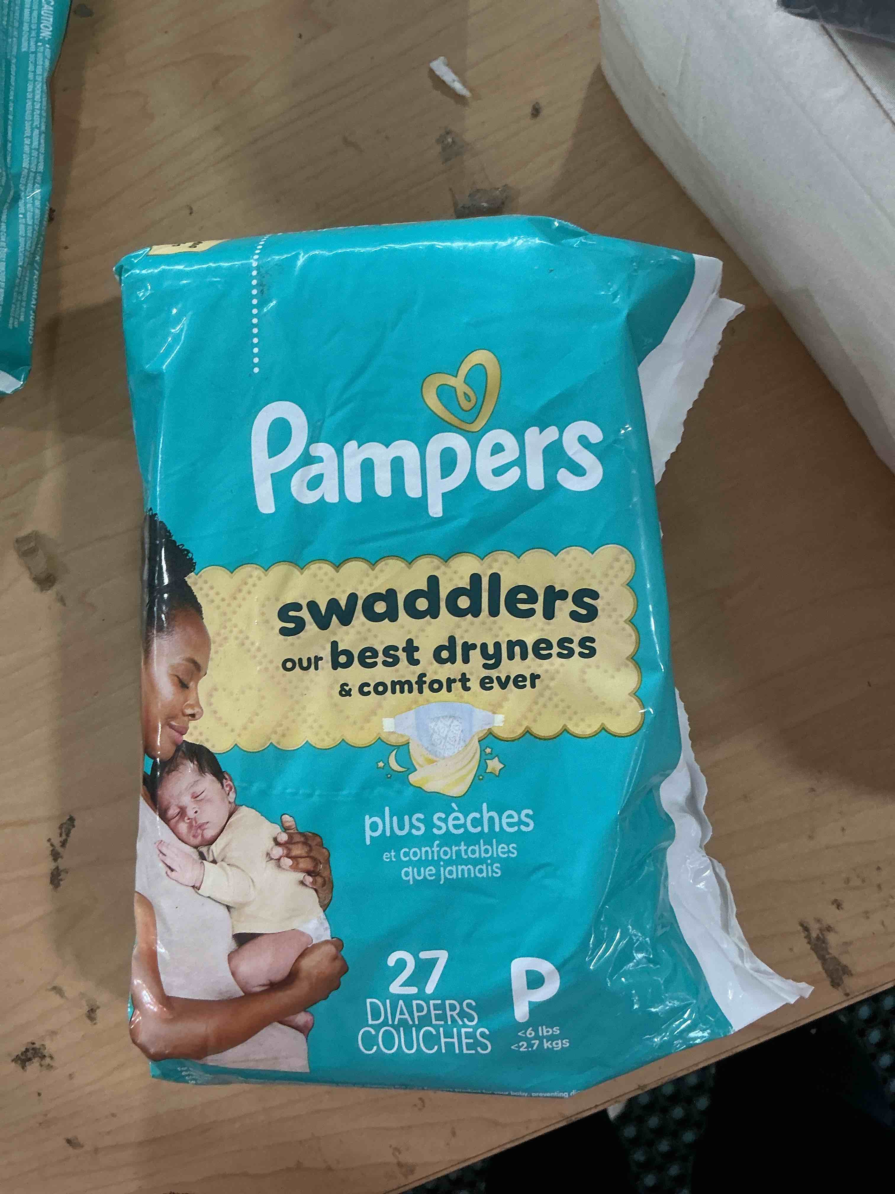 Condition photo showing New/Like New for Pampers Baby Diapers - Swaddlers - Size P1, 27 Count, Ultra Absorbent Disposable Preemie Diaper Preemie 27
