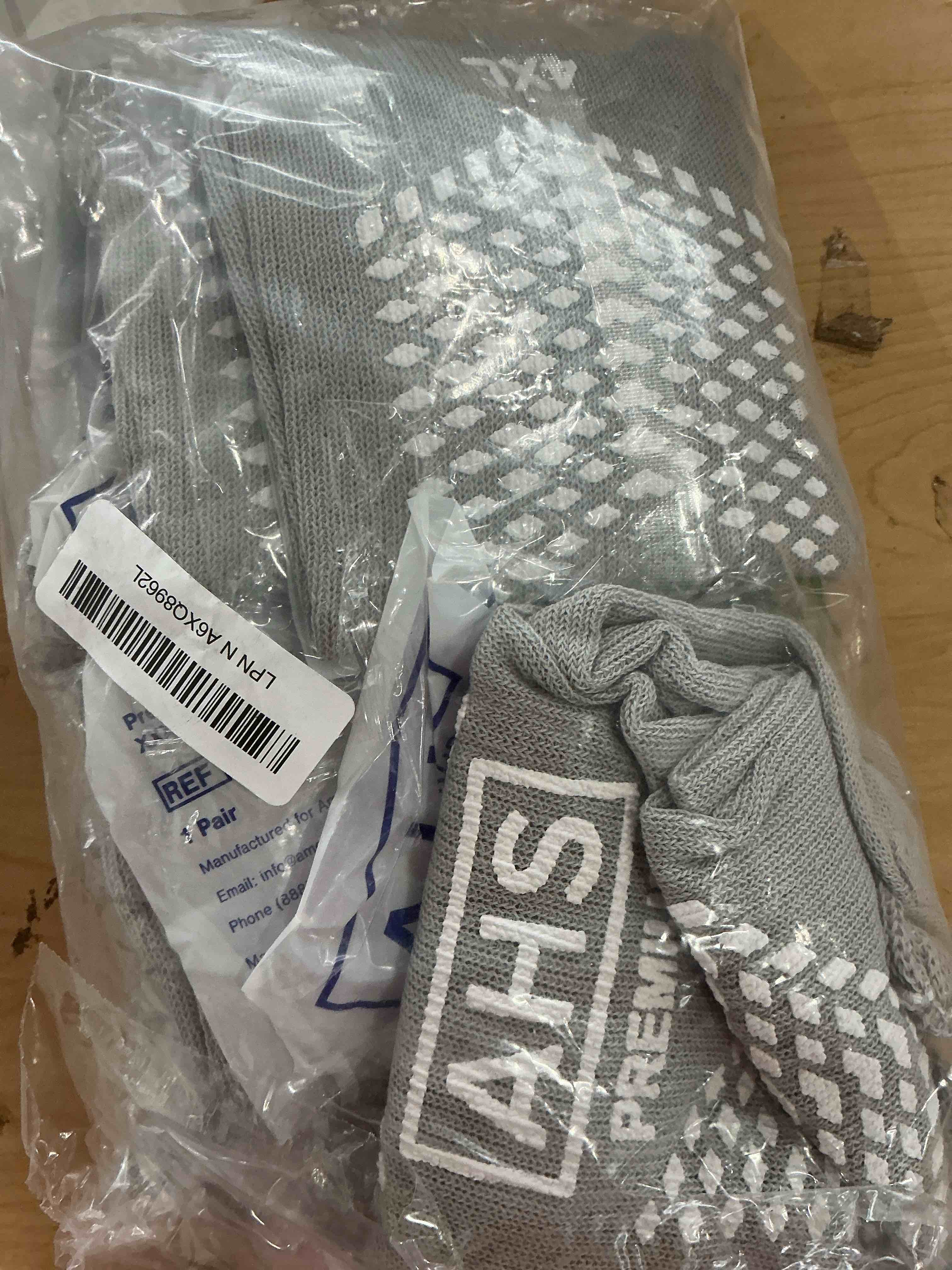 Condition photo showing Good Condition for AMERICAN HOSPITAL SUPPLY Non-Slip Grip Socks – 6 Pairs | Hospital Socks for Men & Women | Anti-Skid for Adults Gray 4X-Large