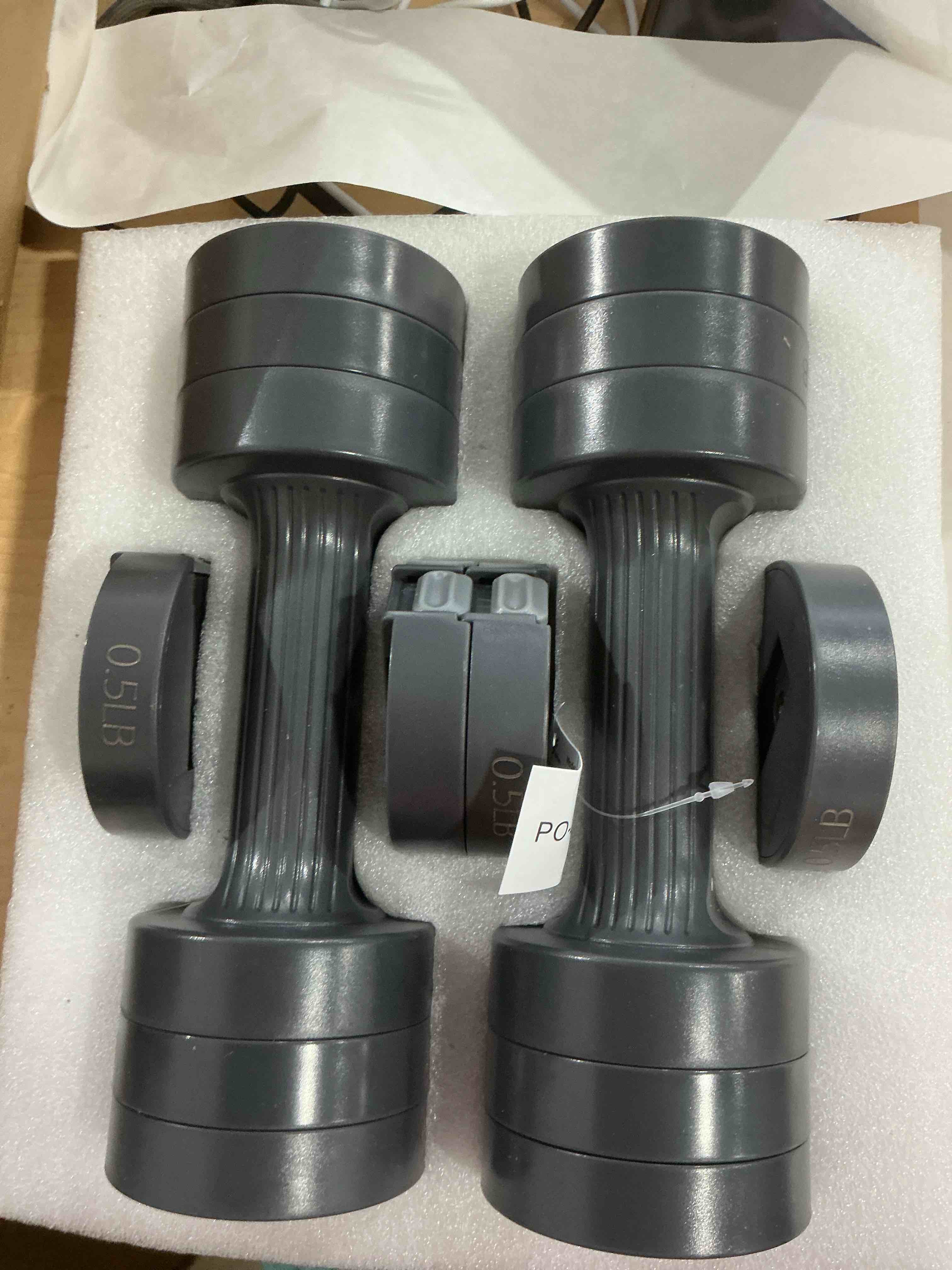 Condition photo showing New/Like New for Sportneer Adjustable Dumbbells Hand Weights Set: 5 lb Dumbbell Set of 2 Each 2lb 3lb 4lb 5lb Free Weights Fast Adjust Weight 4 In 1 Weights Dumbbells Set for Women Men Home Gym Exercise Training Carbon Black