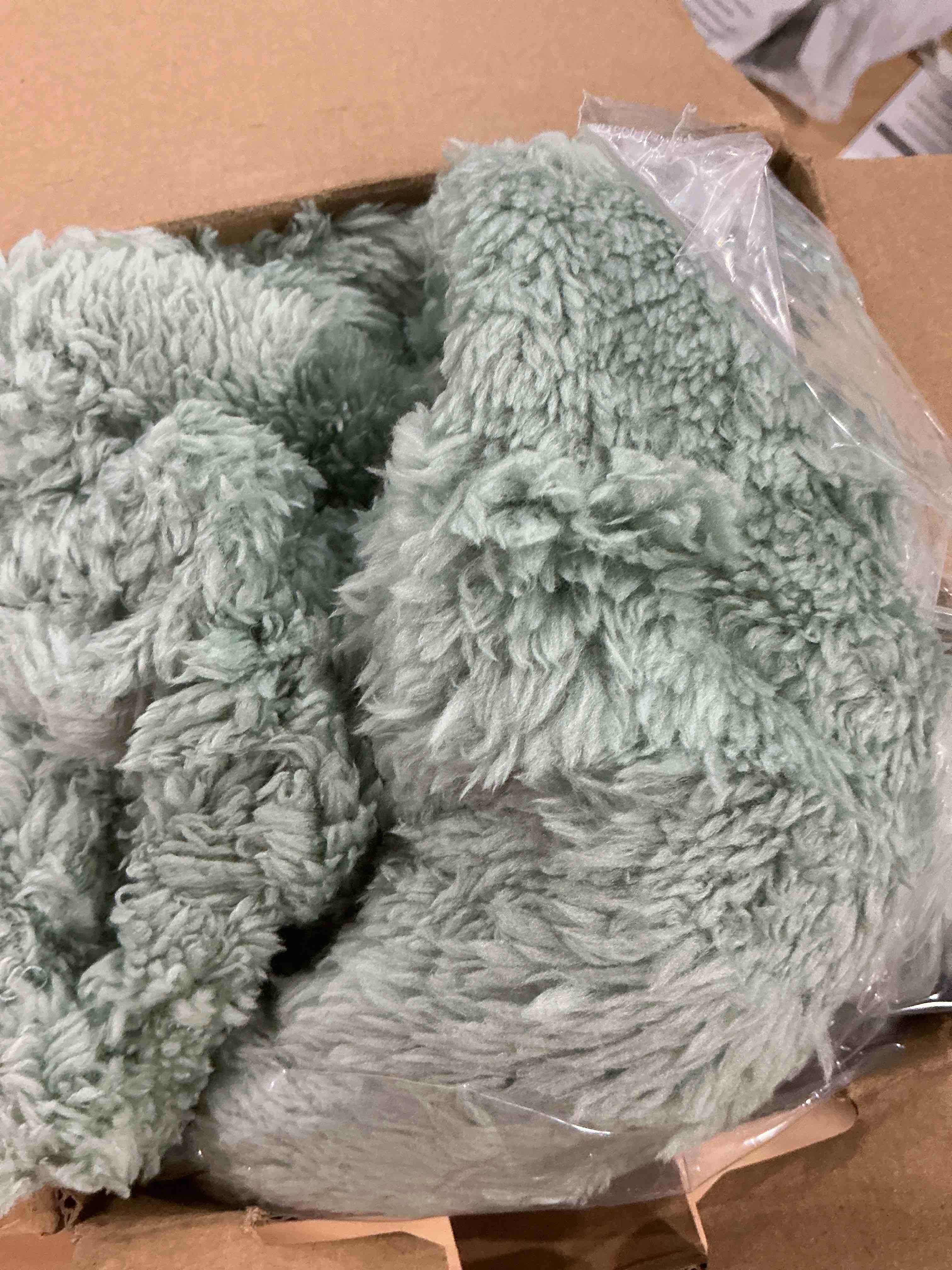 Condition photo showing Good Condition for Bedsure GentleSoft Sage Green Throw Blanket for Couch - Checkered Fleece Blankets Gifts for Women Men Girls, Cute Soft Cozy Throw for Bedroom Home Decor Gifts, 50x60 Inches Sage Green Throw (50" x 60")