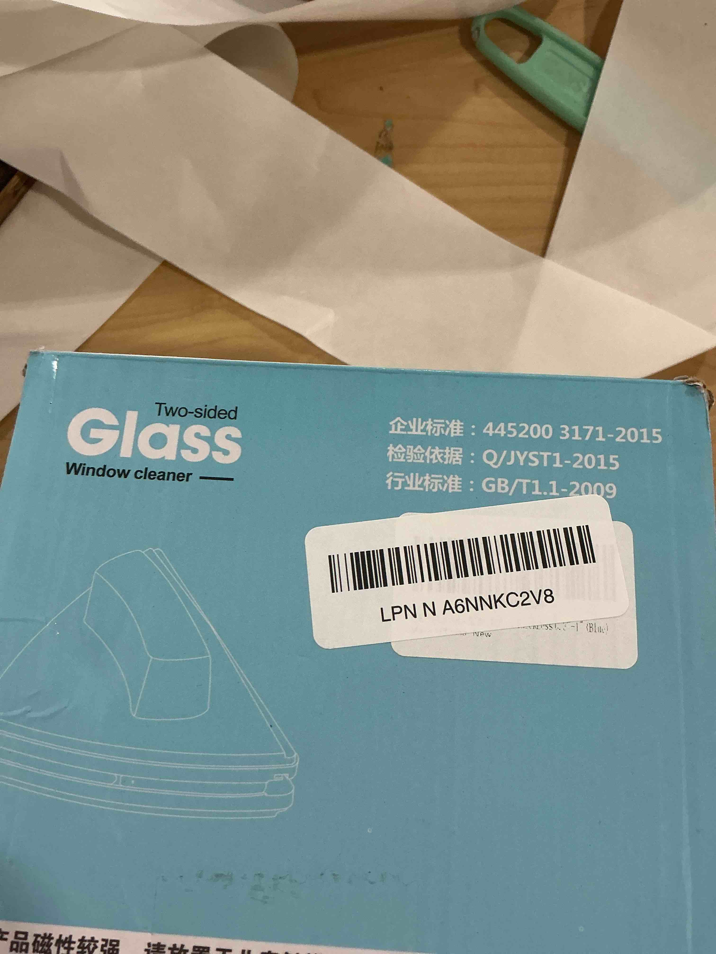 Condition photo showing New/Like New for Double-Sided Window Cleaner Glass Wiper Magnetic Cleaning Tools, 5-Gears Adjustable Magnetic Glider Washing Brush Tools, for High-Rise Double Thick Glazed Windows Thickness 0.3"-1" (Blue)