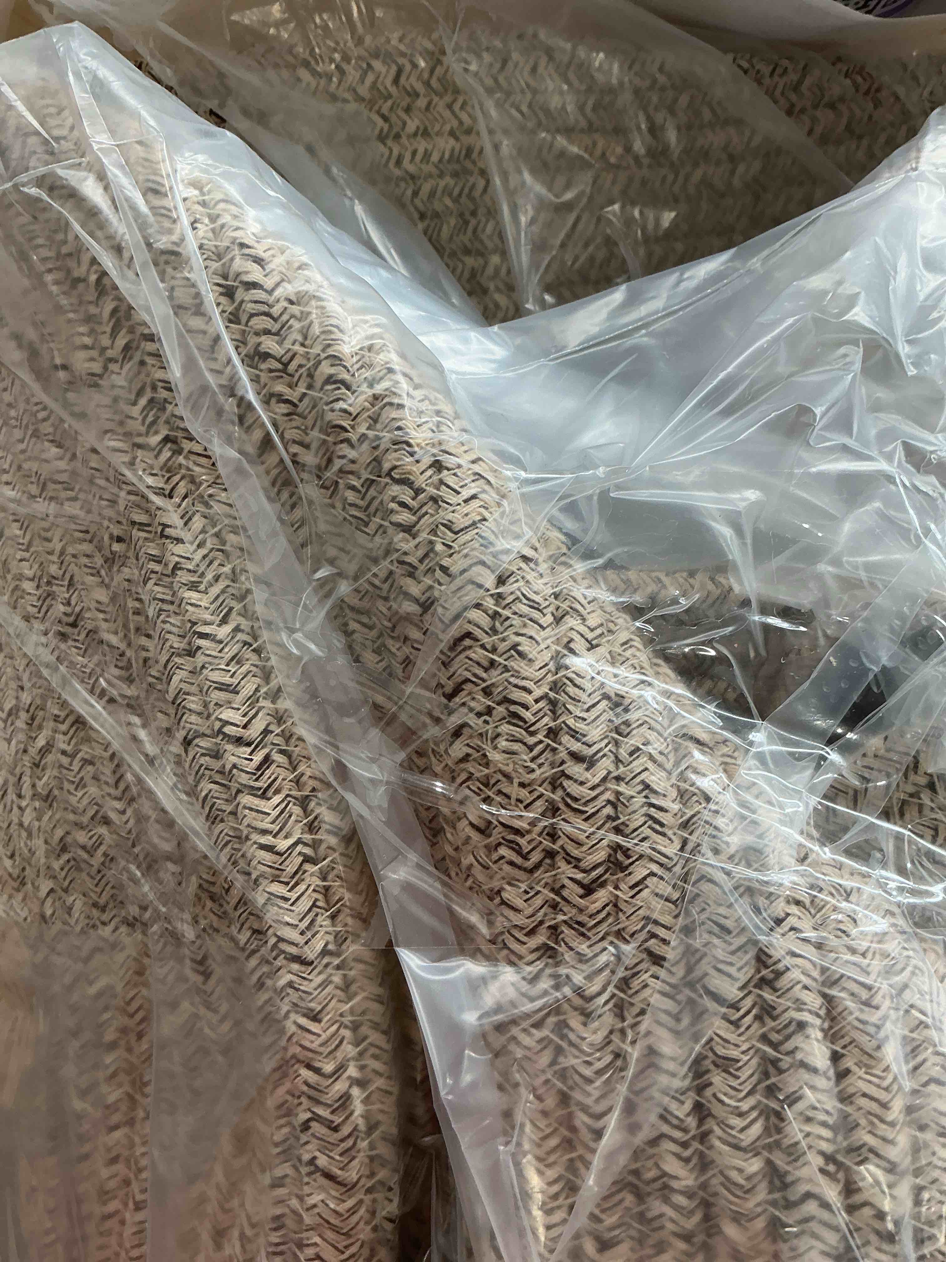 Condition photo showing Good Condition for Woven Blanket Basket,65L Large Rope Storage Bin with Handles, Organizer for Blankets Toys Book and Clothes, Laundry Basket for Living Room Bedroom Nursery,Oatmeal Oatmeal 65L