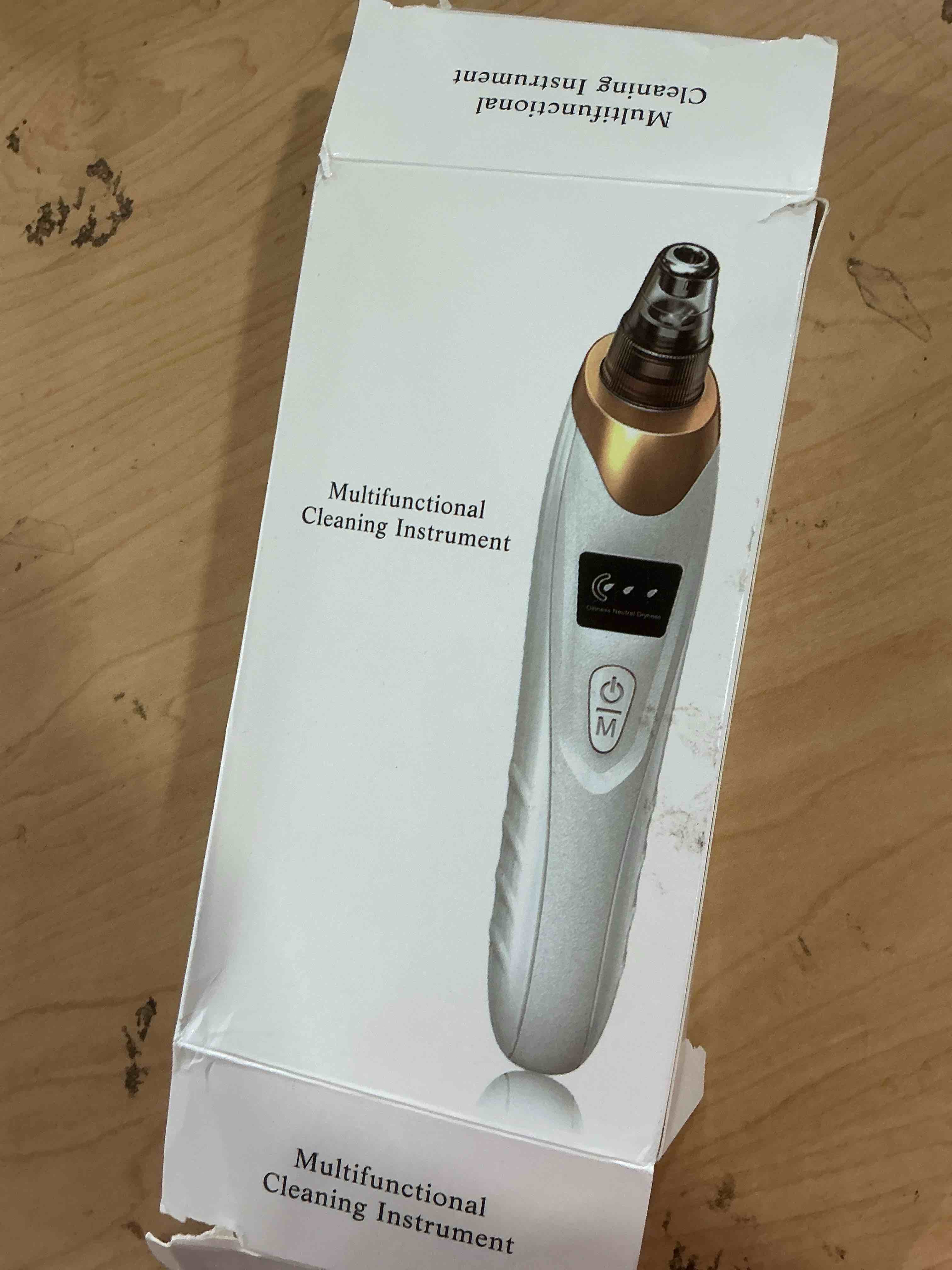 Condition photo showing Good Condition for 2026 Blackhead Remover with 5 Suction Heads & 4 Gold Extractor Needles, Electric Blackhead Vacuum Pore Vacuum for Deep Facial Cleaning, USB Rechargeable for Women & Men-Khaki