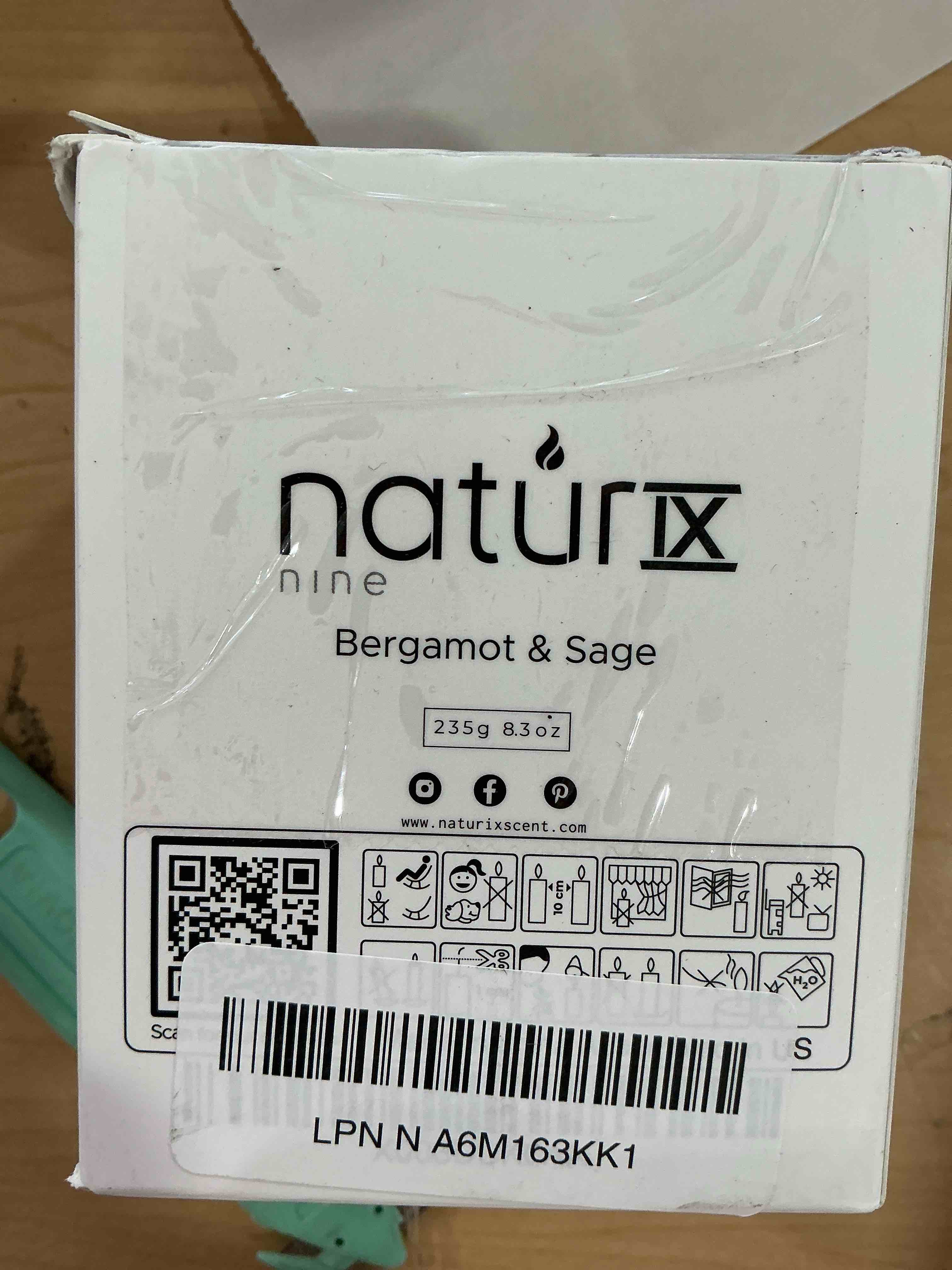 Condition photo showing New/Like New for Natur IX Cleansing Scented Candles for Home | Sage & Palo Santo | Natural Non Toxic Soy Candles with Essential Oils | 50 H Long Burning | (Energy + Balance | Bergamot & Sage)
