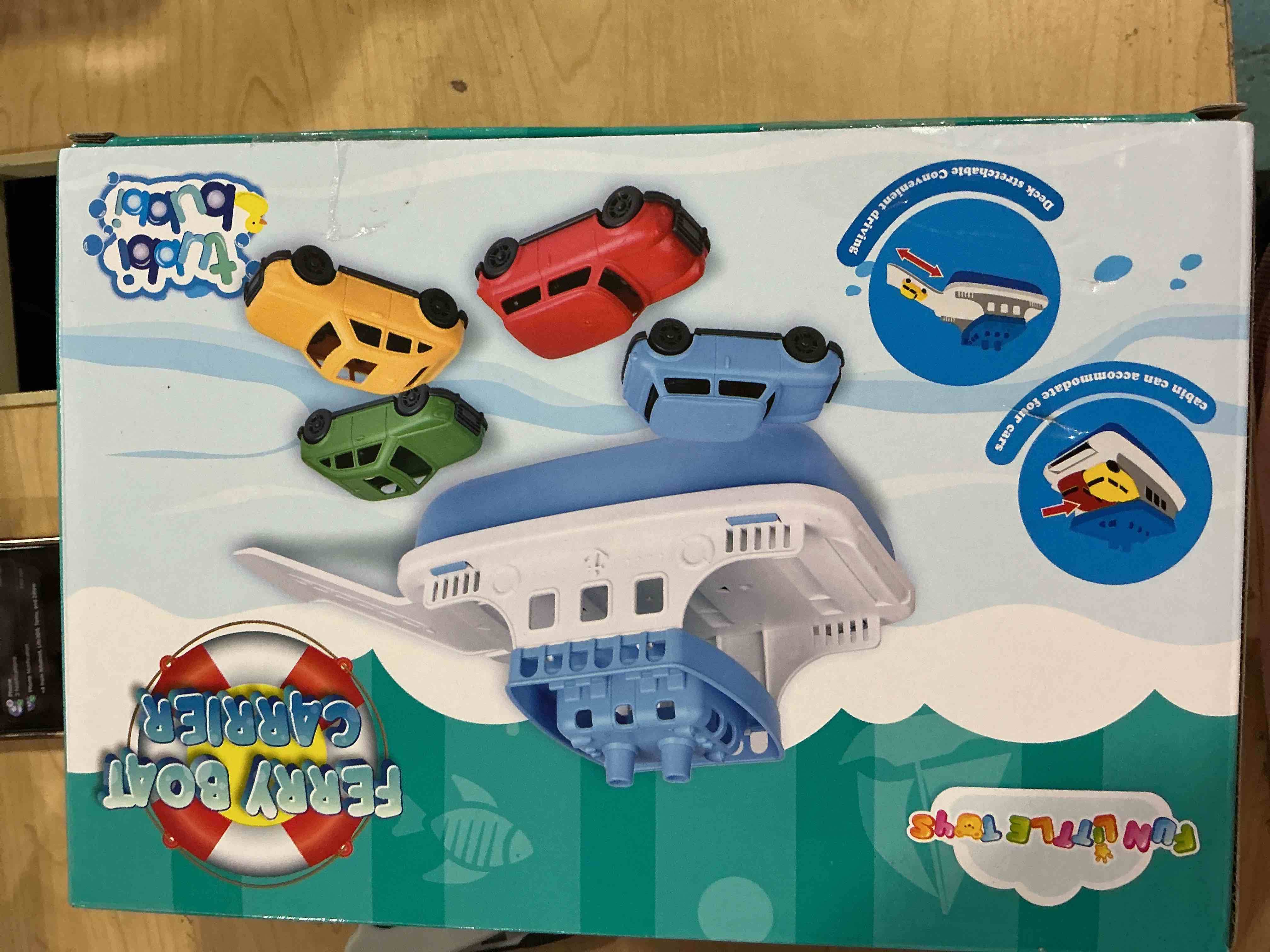 Condition photo showing Good Condition for Toy Boat Bath Toys for Toddlers with 4 Mini Car Toys, Kids Water Toys Ferry Boat for Bathtub Bathroom Pool Beach Toys, Birthday Gifts