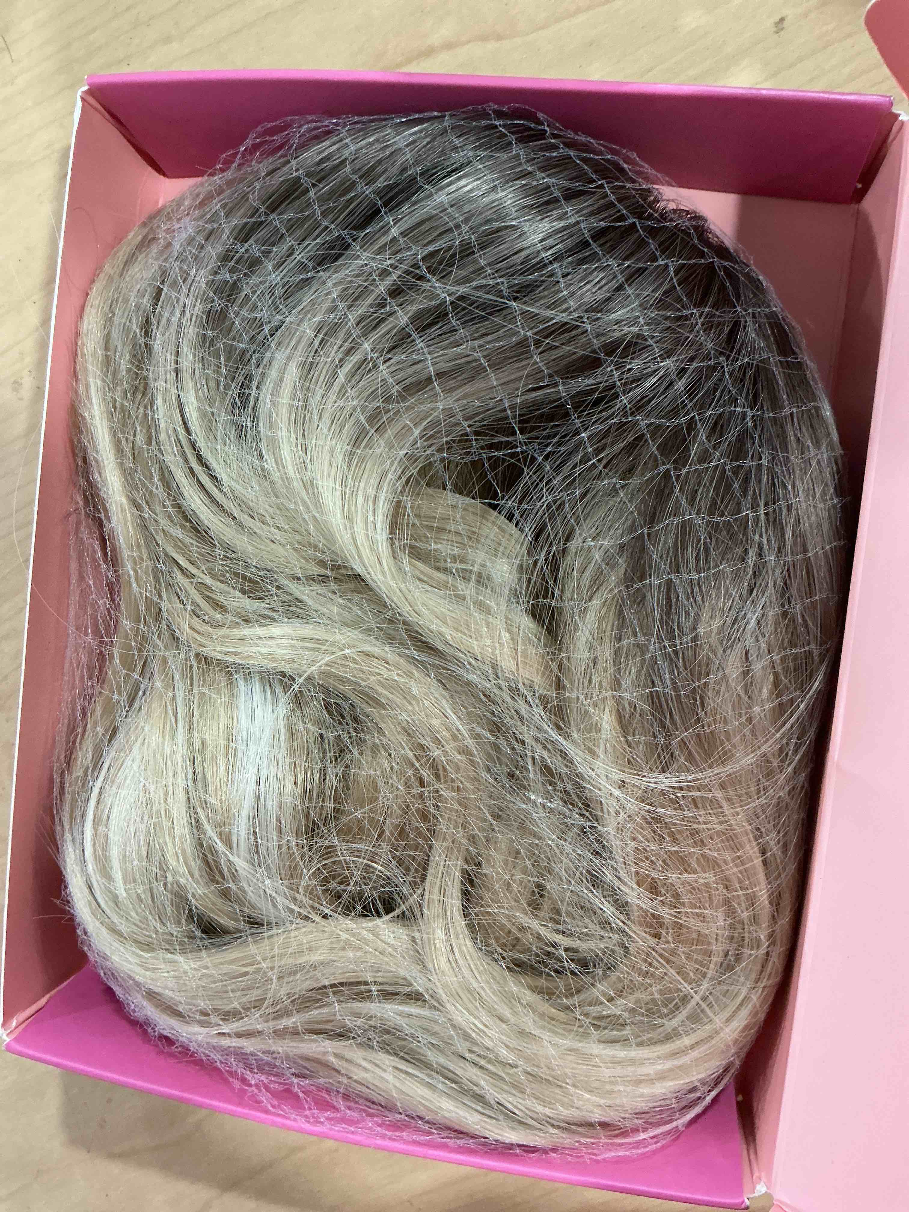 Condition photo showing Good Condition for PANEWAY Hair Toppers For Women 20inch Long Wavy Curly Hair Topper Ombre Blonde With Dark Root Clip In Synthetic Wiglets Hair Pieces For Women 20 Inch Ombre Blonde with Dark Root