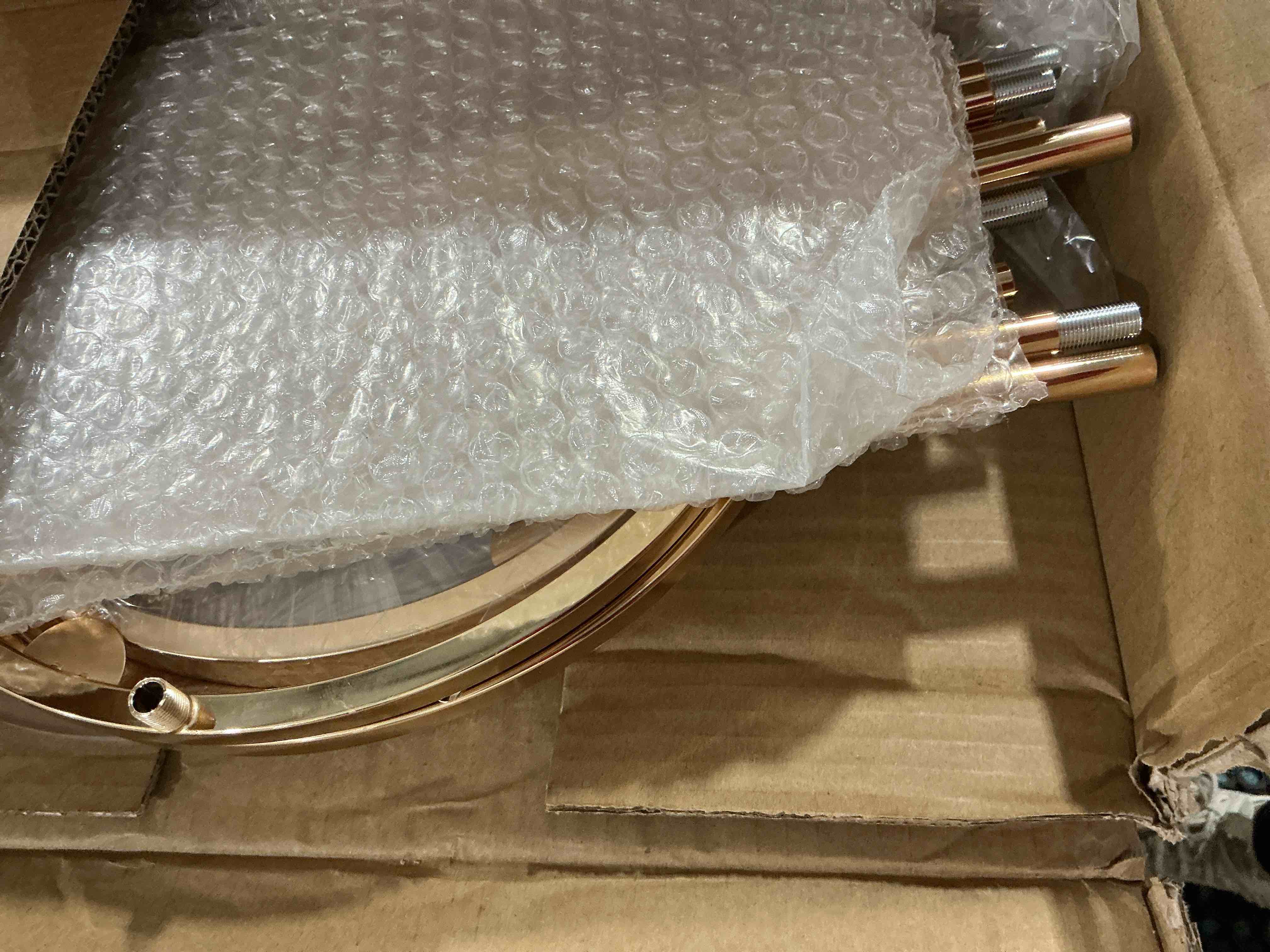 Condition photo showing New/Like New for 3PCS Cylinder Pedestal Stands for Parties, Gold Metal Plant Round Cylinder Stands for Party Flowers, Display Columns Pedestal Stand Cylinder Tables for Vases Birthday Party Backdrop Decorations