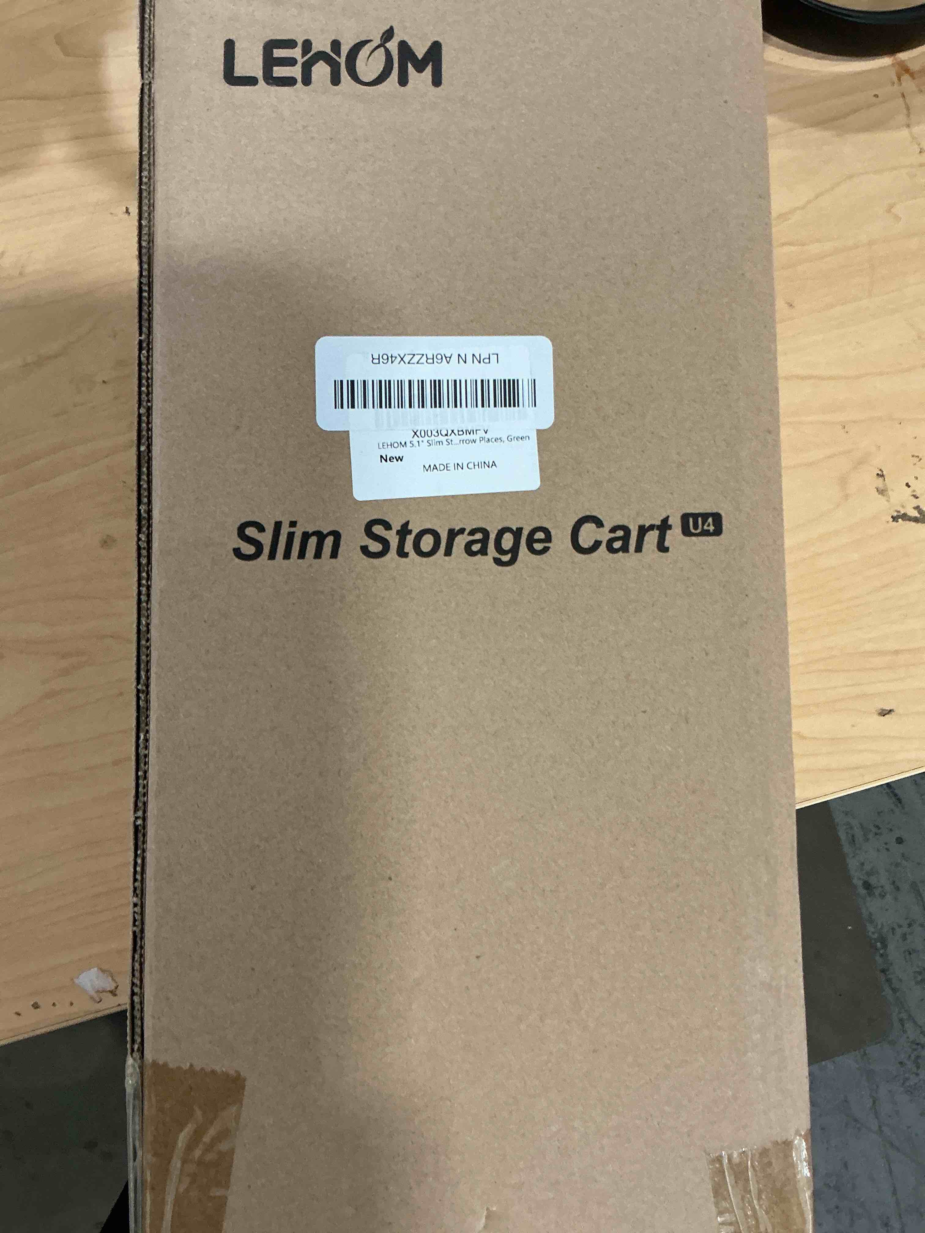 Condition photo showing New/Like New for LEHOM 5.1" Slim Storage Cart - 4 Tiers Bathroom Organizer Mobile Shelving Unit Storage Rolling Utility Cart Slide Out Organizer for Kitchen Bathroom Laundry Narrow Places, Green Light Bean Green 5.1"W x 15"D x 36"H