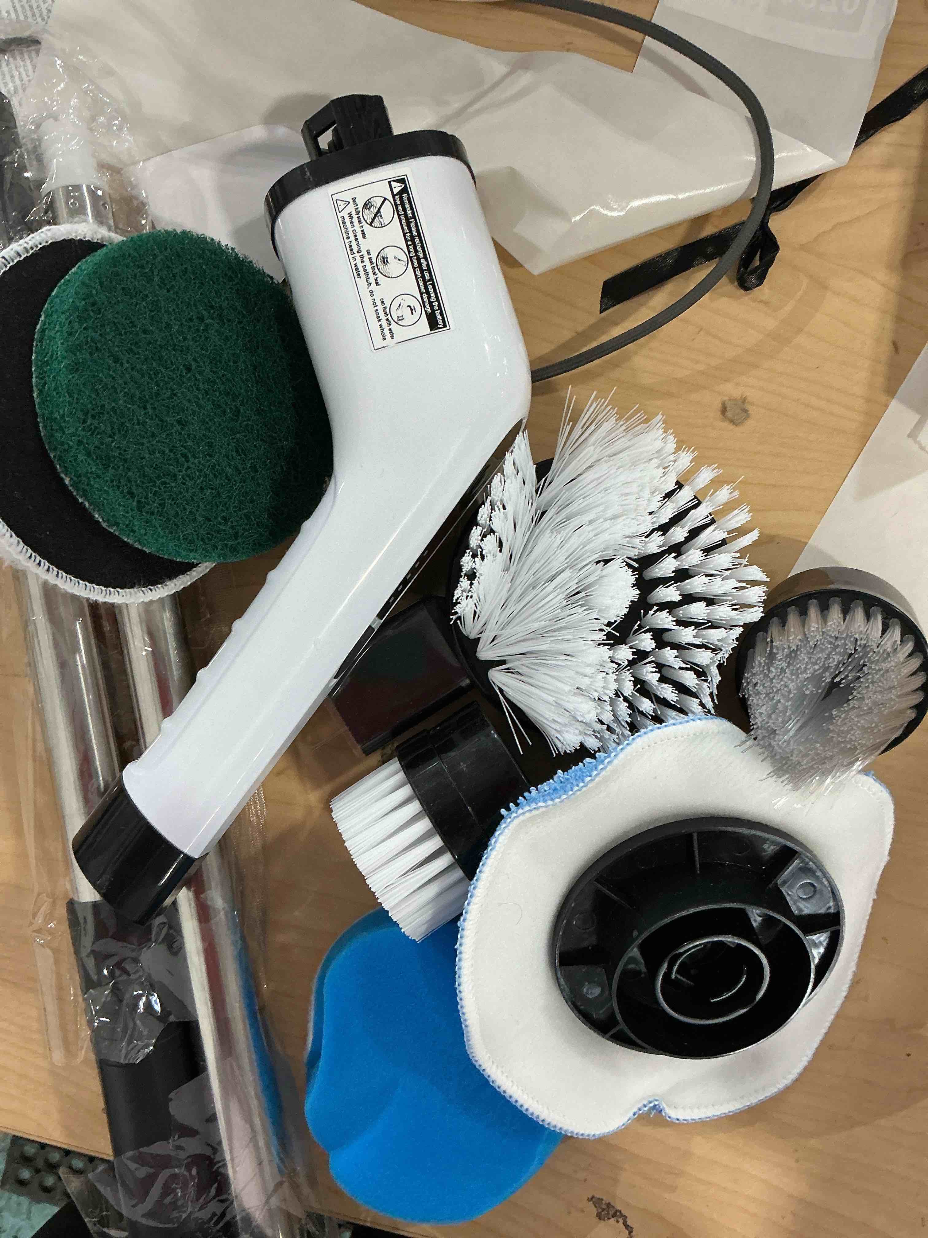 Condition photo showing Good Condition for Electric Spin Scrubber, Cordless Cleaning Brush Scrubber for Home, 8 Replaceable Brush Heads-90Mins Work Time, 3 Adjustable Size, 2 Speeds for Bathroom Shower Bathtub Glass Car
