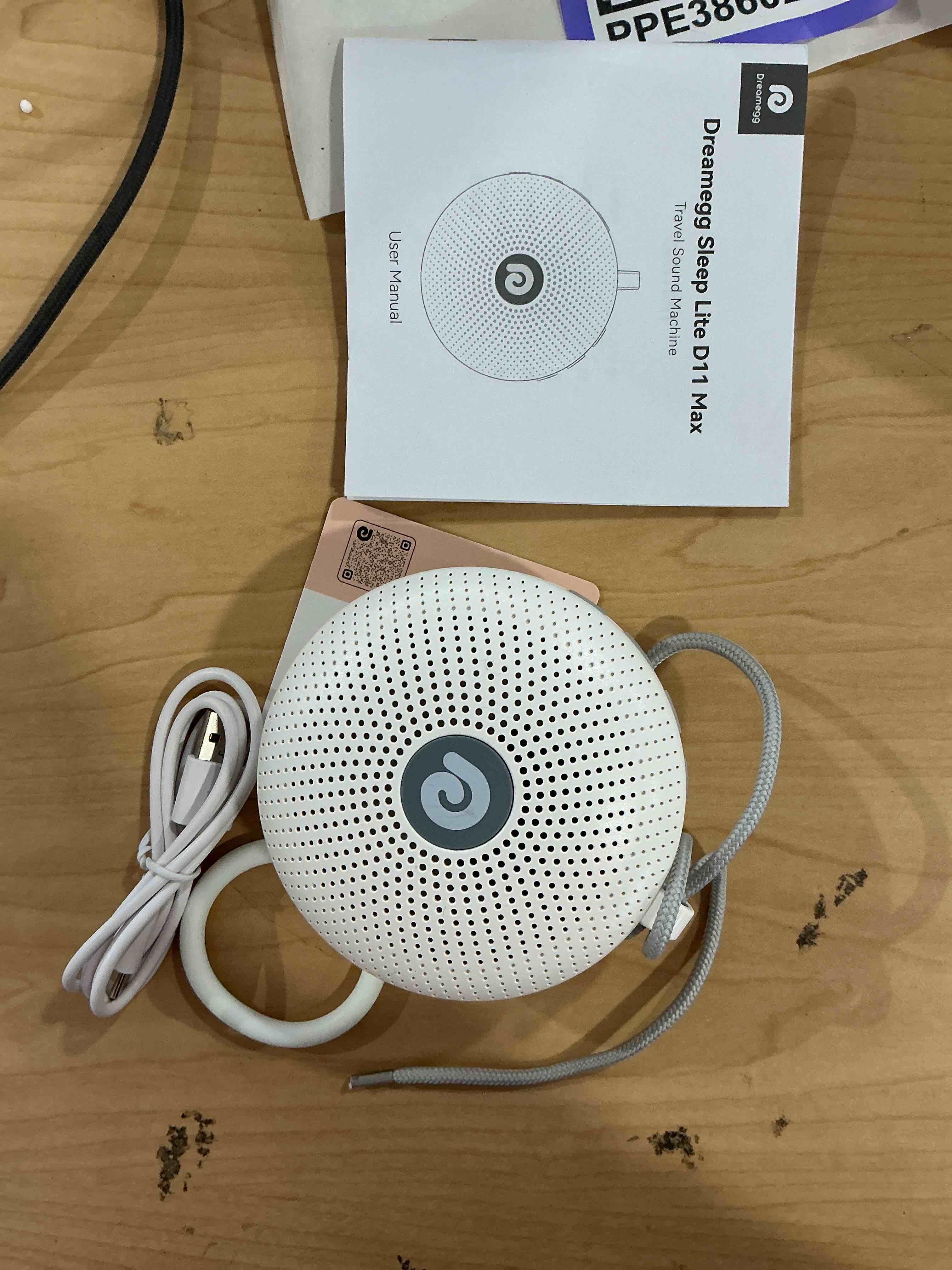 Condition photo showing Good Condition for Dreamegg Portable Noise Machine for Baby Adult, Features Powerful Battery, 21 Soothing Sound, Noise Canceling for Office & Sleeping, Sound Therapy for Home, Travel, Registry Gift, Classic White