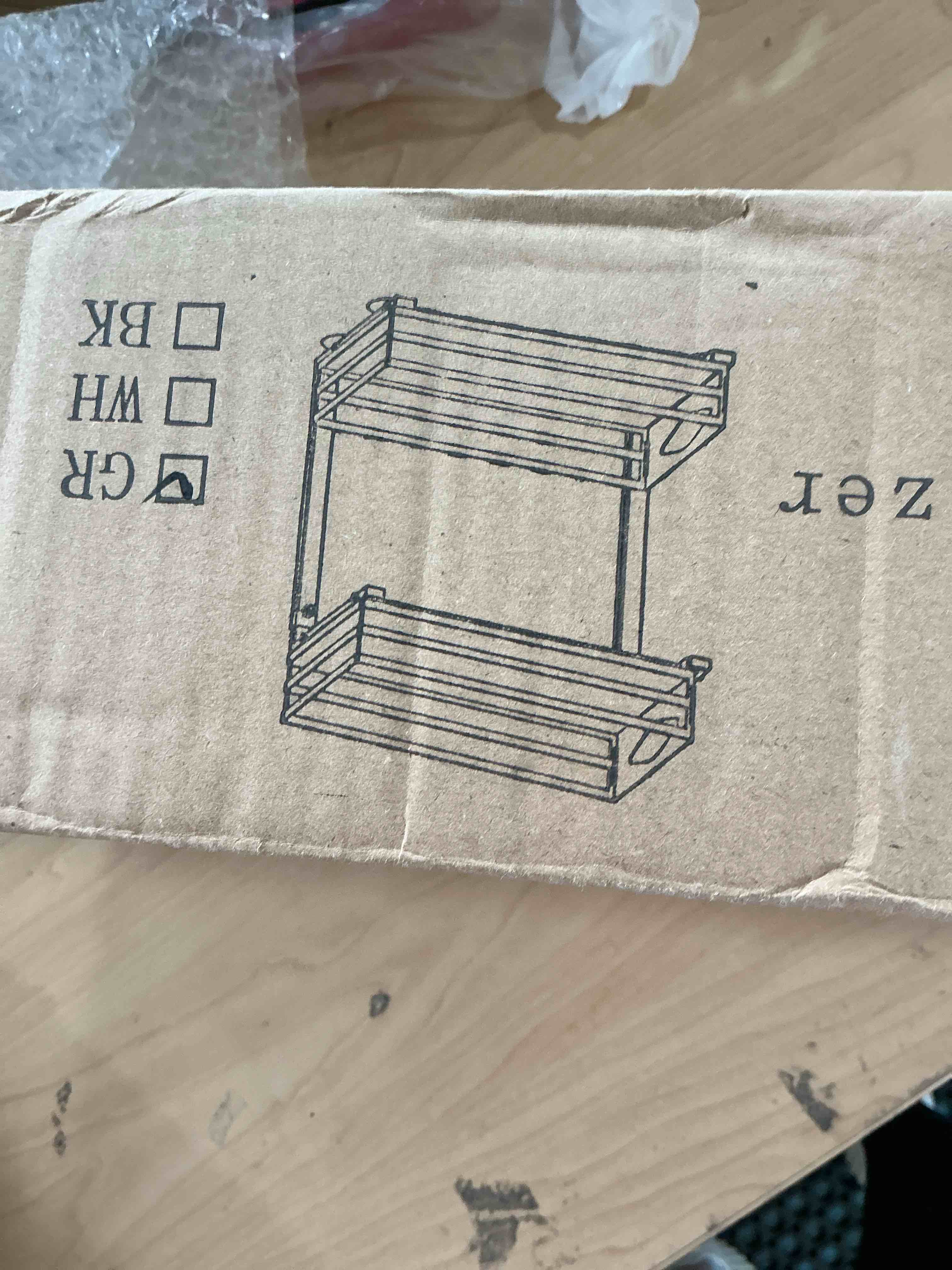 Condition photo showing Good Condition for Under Sink Organizer, 2 Tier Under Sink Organizers and Storage, Adjustable Height, Slide Out Metal Cabinet Organizers, Pull Out Cabinet Storage Drawer Shelf for Kitchen Bathroom Gray, 1 Pack Grey 1Pack