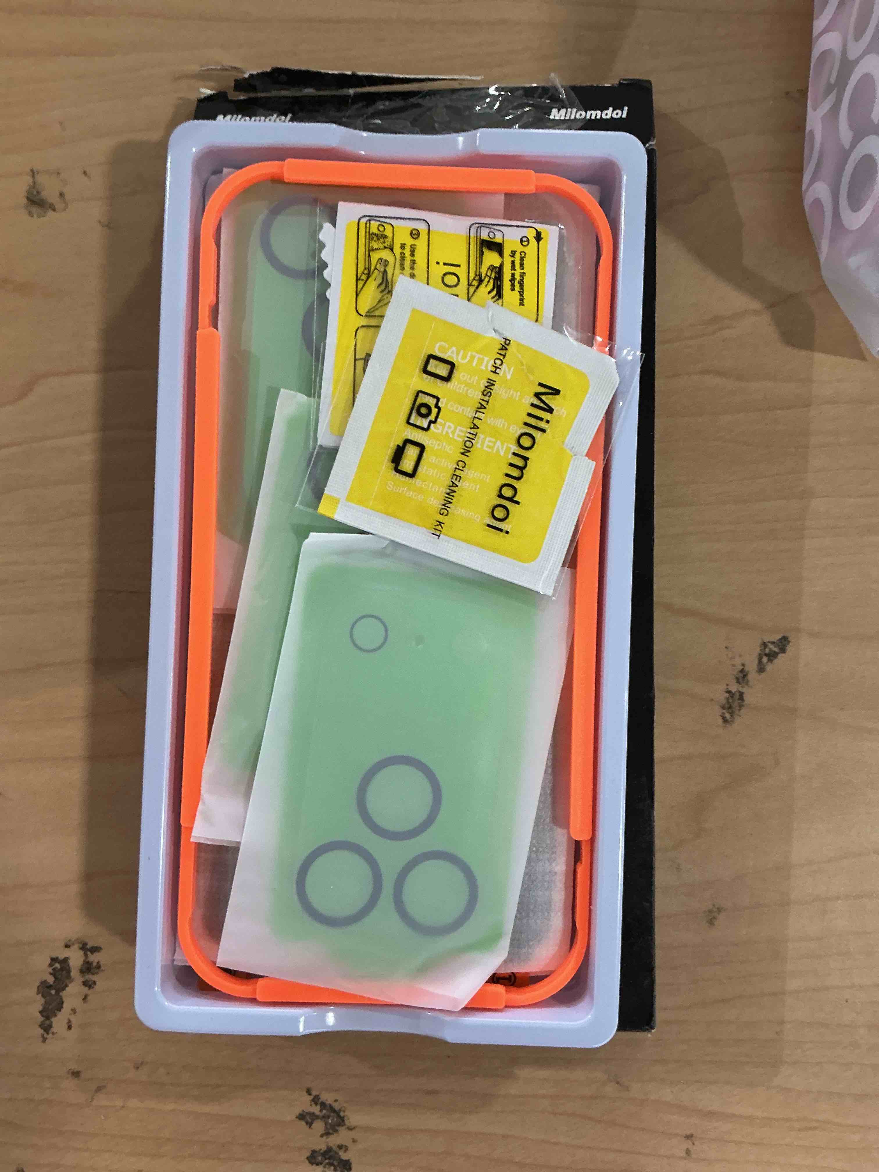 Condition photo showing Good Condition for Milomdoi 3 Pack Gradient Colorful Privacy Screen Protector for iPhone 17 Pro Max [Anti-Blue Light Private Film], 3 Pacs Camera Lens Protector Accessories, Case Friendly, Anti-Spy Tempered Glass iPhone 17 Pro Max 6.9 inch