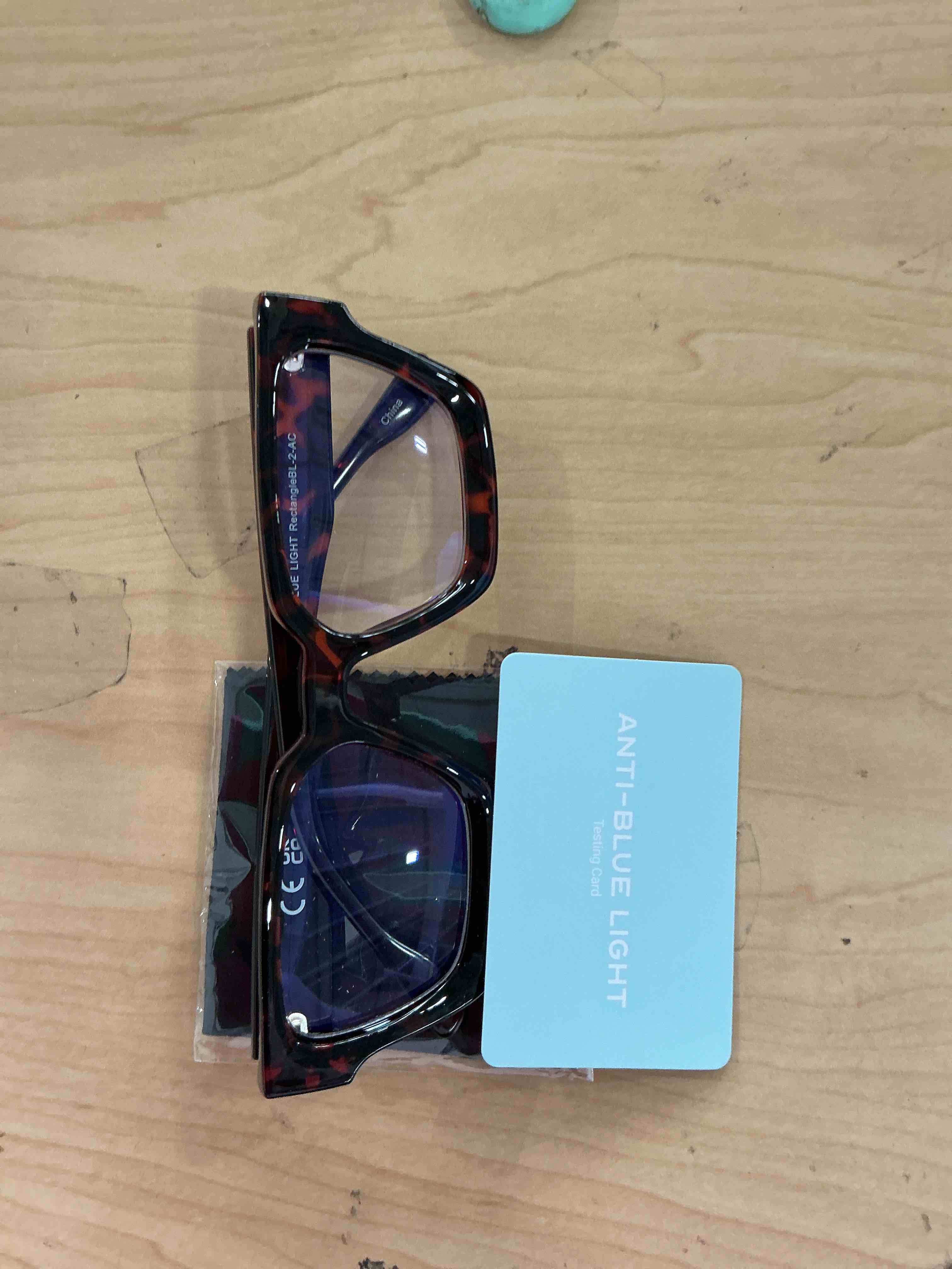 Condition photo showing Good Condition for livho Oversized Eyewear Frame for Woman and Men - Rectangle Fashion Glasses for Computer, Chic Preppy Frame Chunky *Coco Tortoise