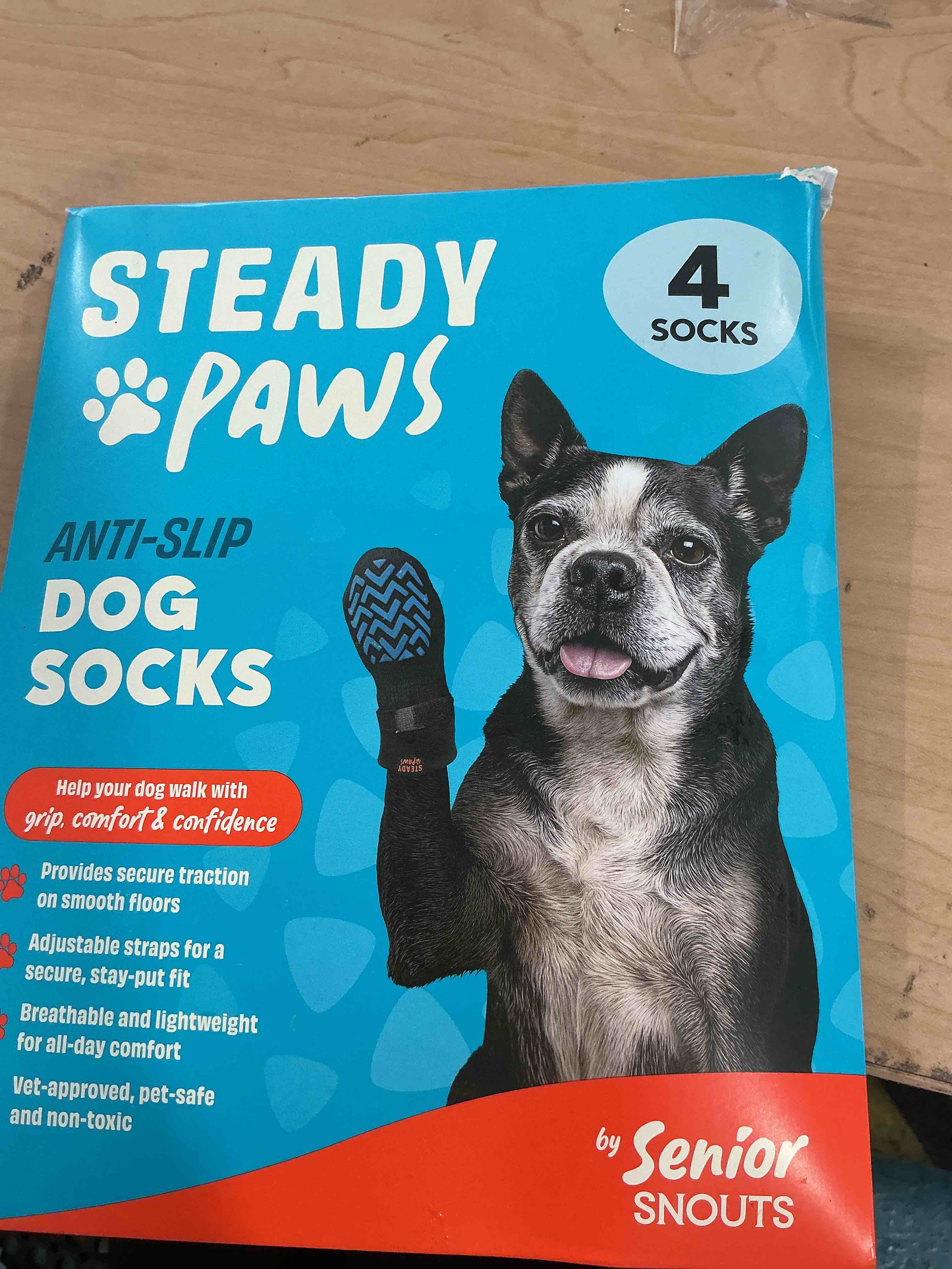 Condition photo showing Good Condition for Anti-Slip Socks for Dogs - Breathable & Washable Non Slip Grippy Socks, Rubberized Paw & Adjustable Strap, Secure Fit to Prevent Slipping, Paw Protection for Senior Dogs, 4 Pack (Size XS)