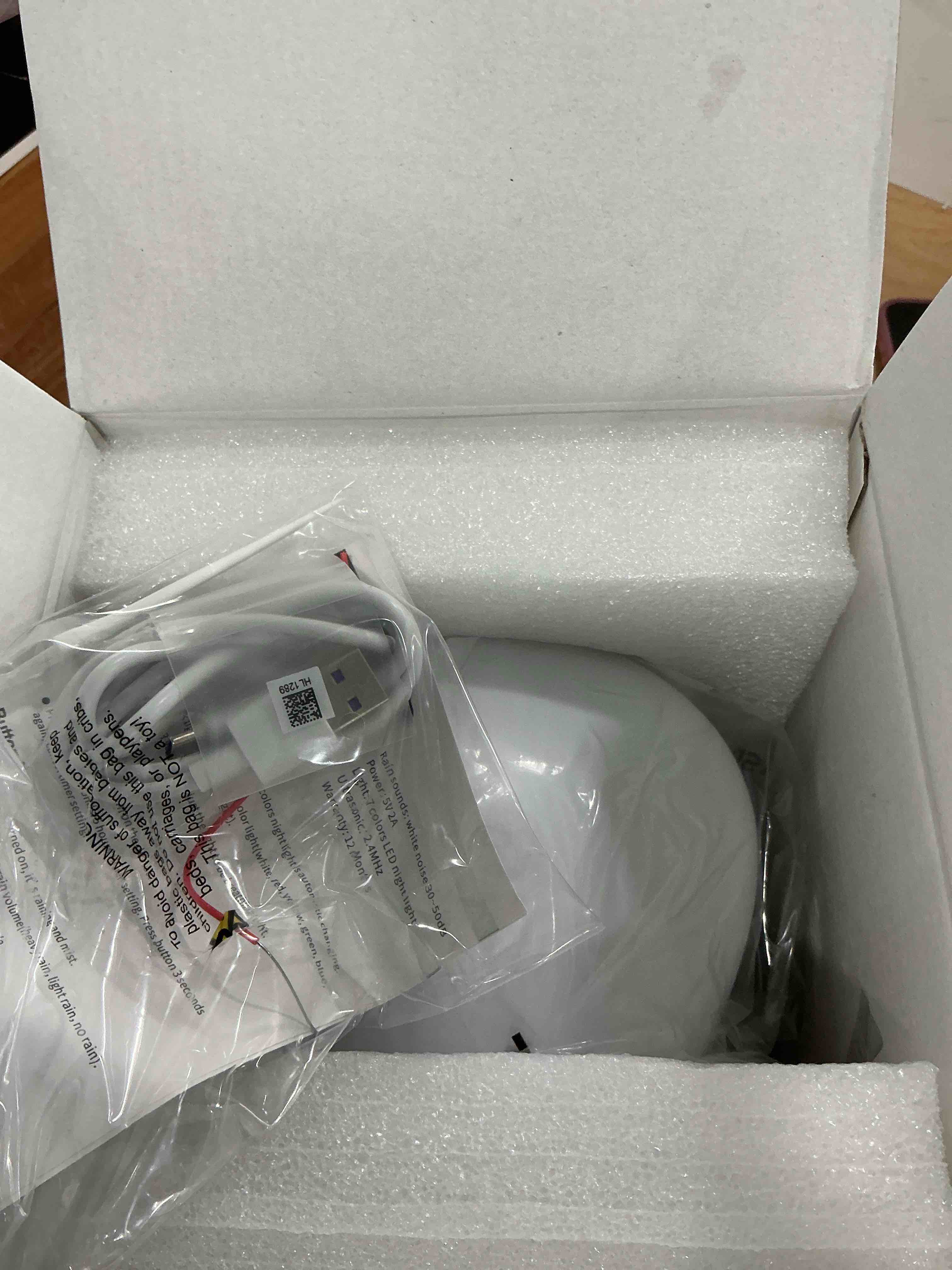 Condition photo showing New/Like New for Cloud Rain Humidifier for bedroom with Soothing Rain Sounds - Bedroom Sleep Aid, Waterfall Night Light, Mushroom Design Air Moisturizer for bedroom and living room (White) Regular