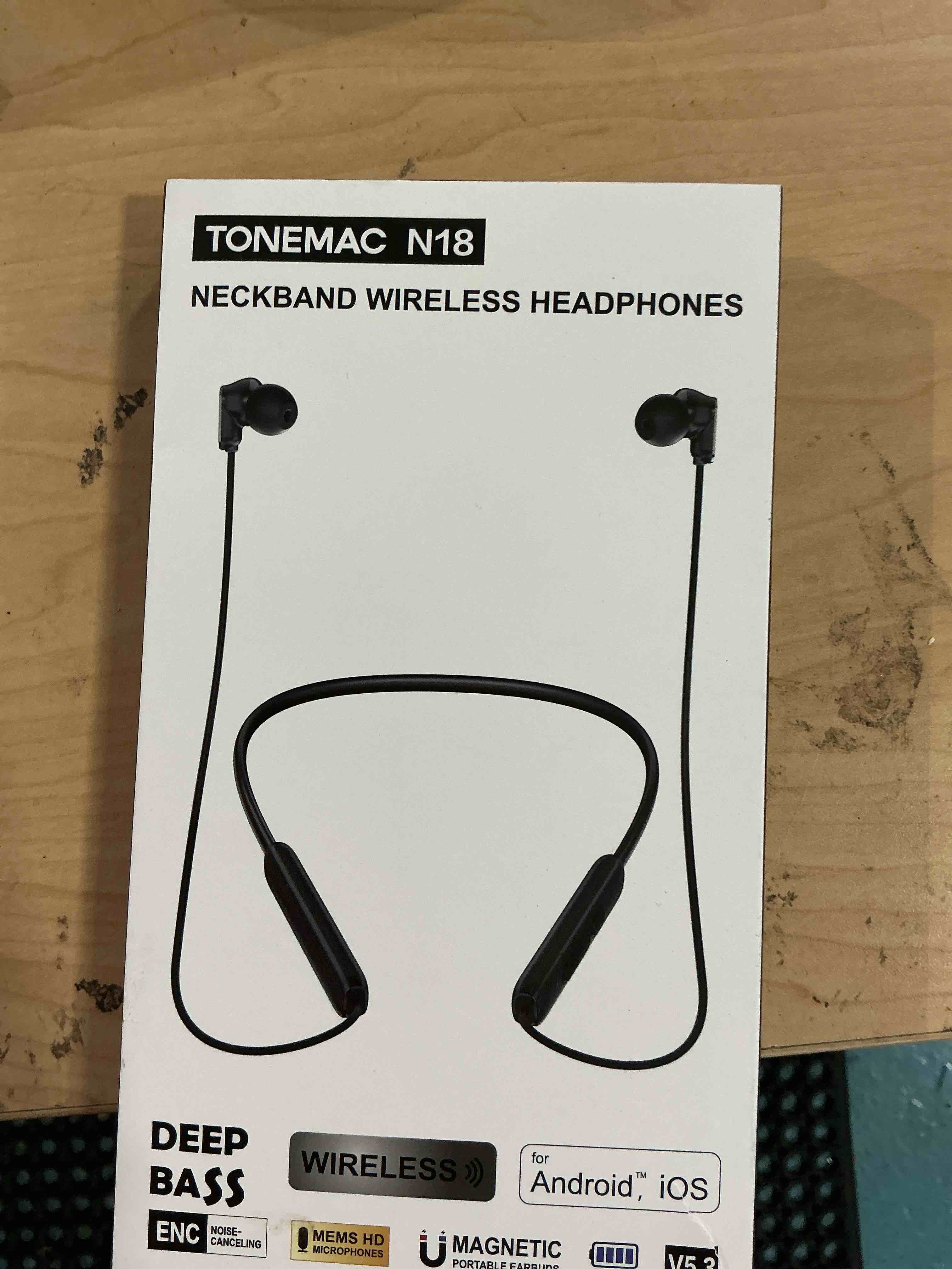 Condition photo showing Good Condition for N18 Neckband Bluetooth Earbuds, Wireless Bluetooth 5.2 Headphones with Microphone, Ultra-Lightweight Comfort, IPX7 Waterproof, Deep Bass Strong Beat, 20H Playtime, Magnetic Earphones (Black)