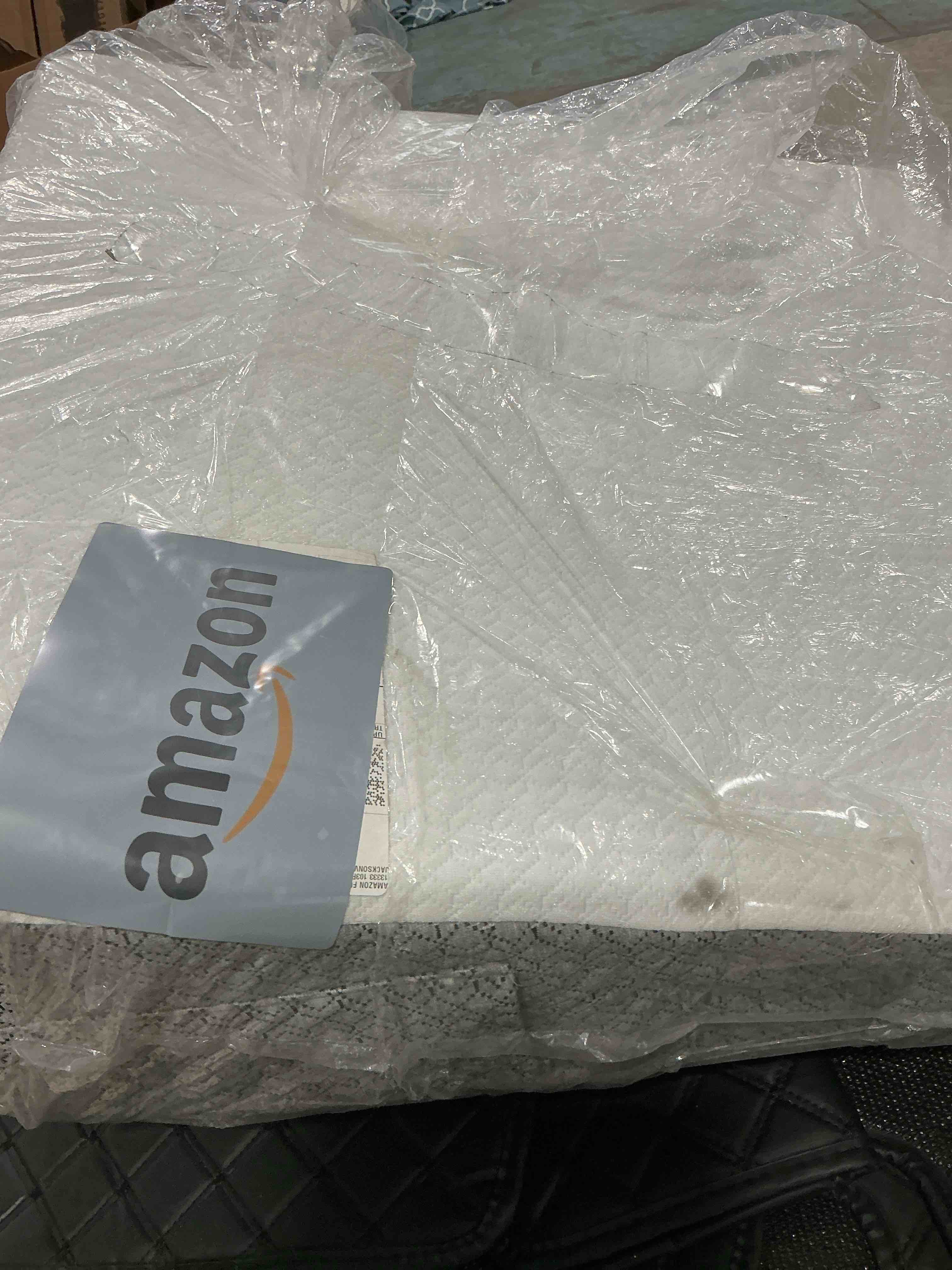 Condition photo showing As Is for Bedluxe Wedge Pillow, 10 inch Bed Wedge Pillow for Headboard, Pillow Wedge for Acid Reflux Relief, Sleeping, Back Pain Relief, Snoring, Triangle Pillow Wedge, White/Grey 24*24*10 Inch White Grey