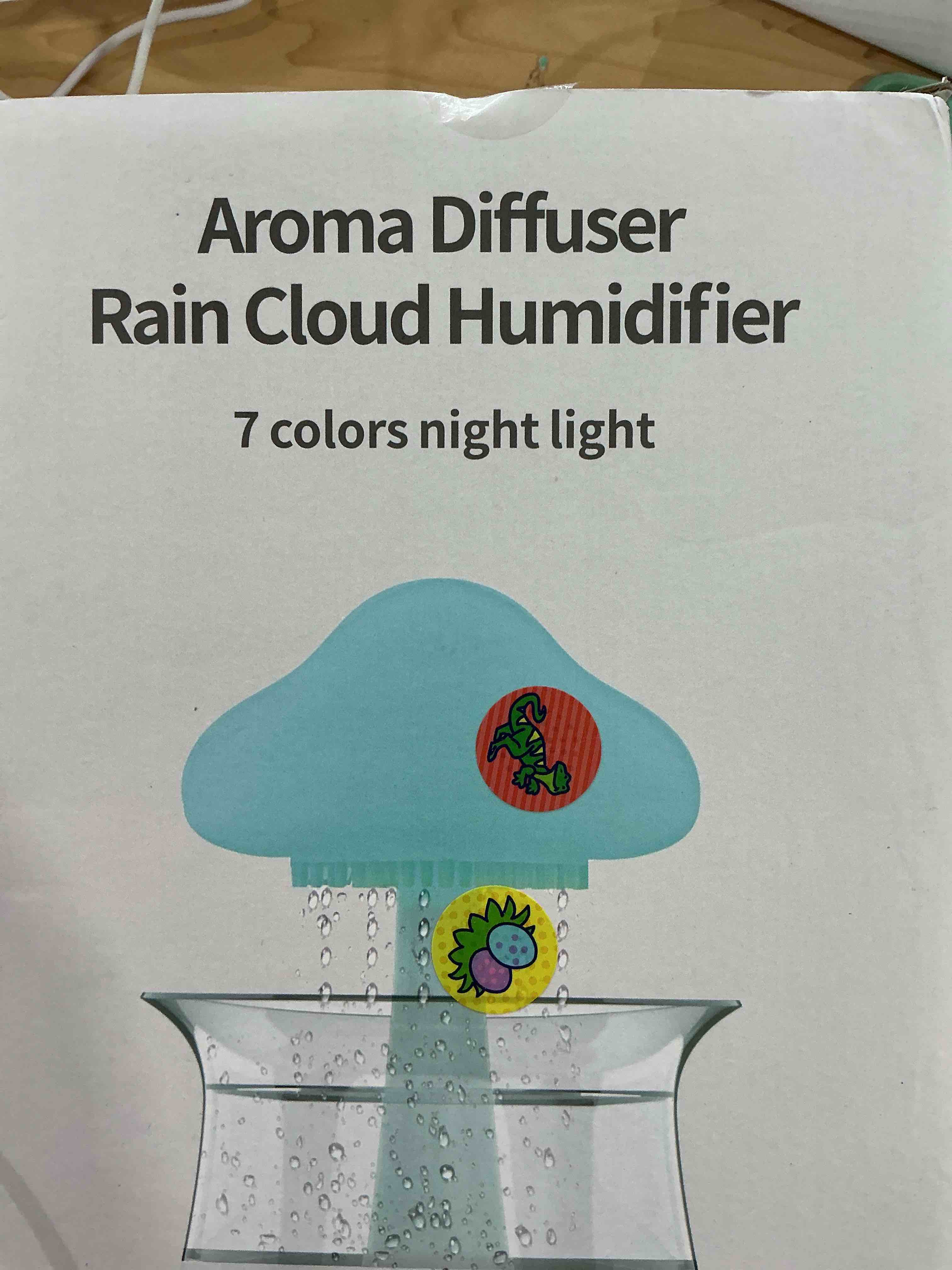 Condition photo showing Good Condition for Cloud Rain Humidifier for bedroom with Soothing Rain Sounds - Bedroom Sleep Aid, Waterfall Night Light, Mushroom Design Air Moisturizer for bedroom and living room (White) Regular