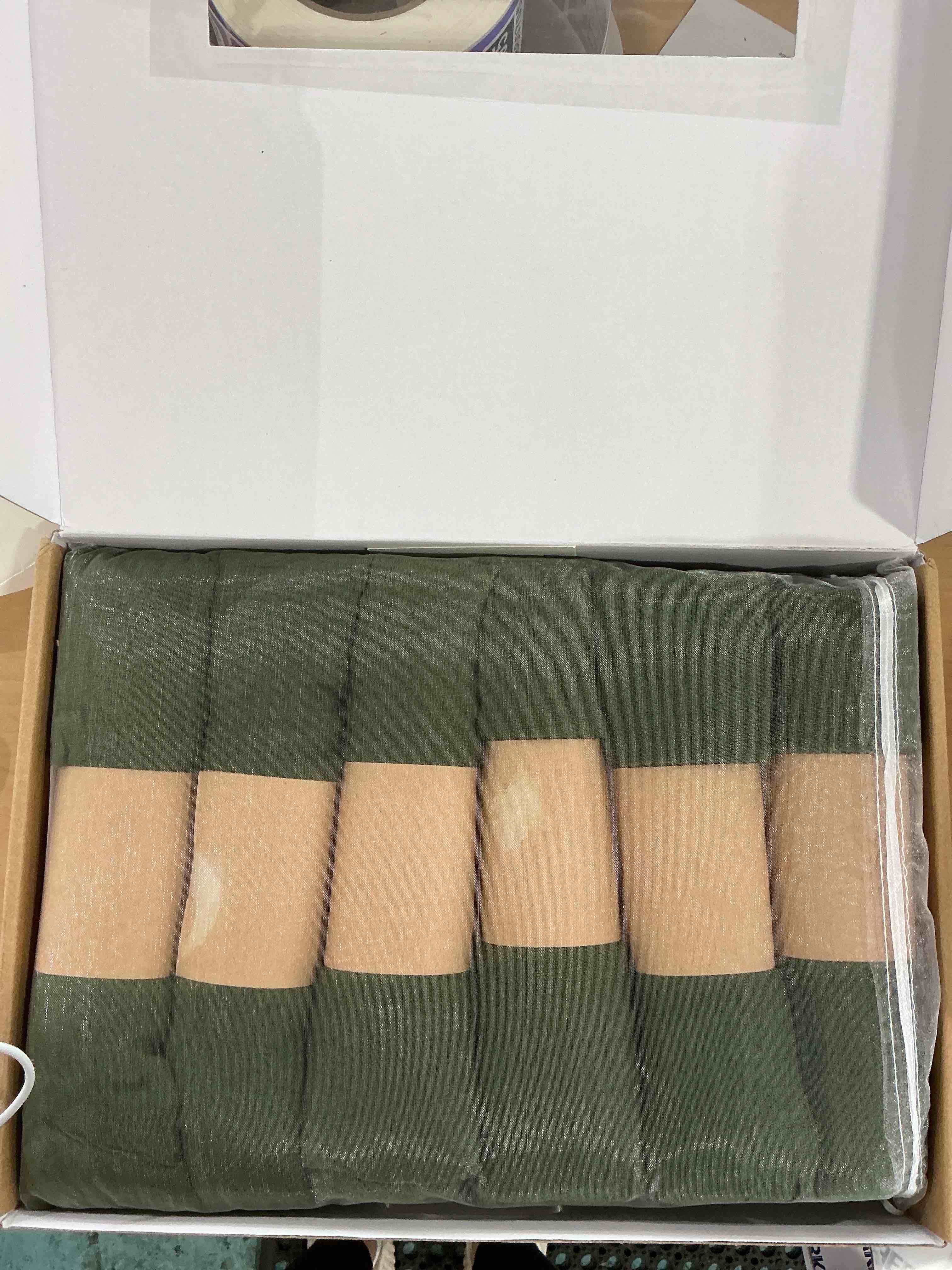 Condition photo showing New/Like New for Ling's moment 6 Pack 10Ft Gauze Sheer Table Runner Cheesecloth Table Runner for Wedding Party Bridal Shower(Moss Green, 10ft x 35")