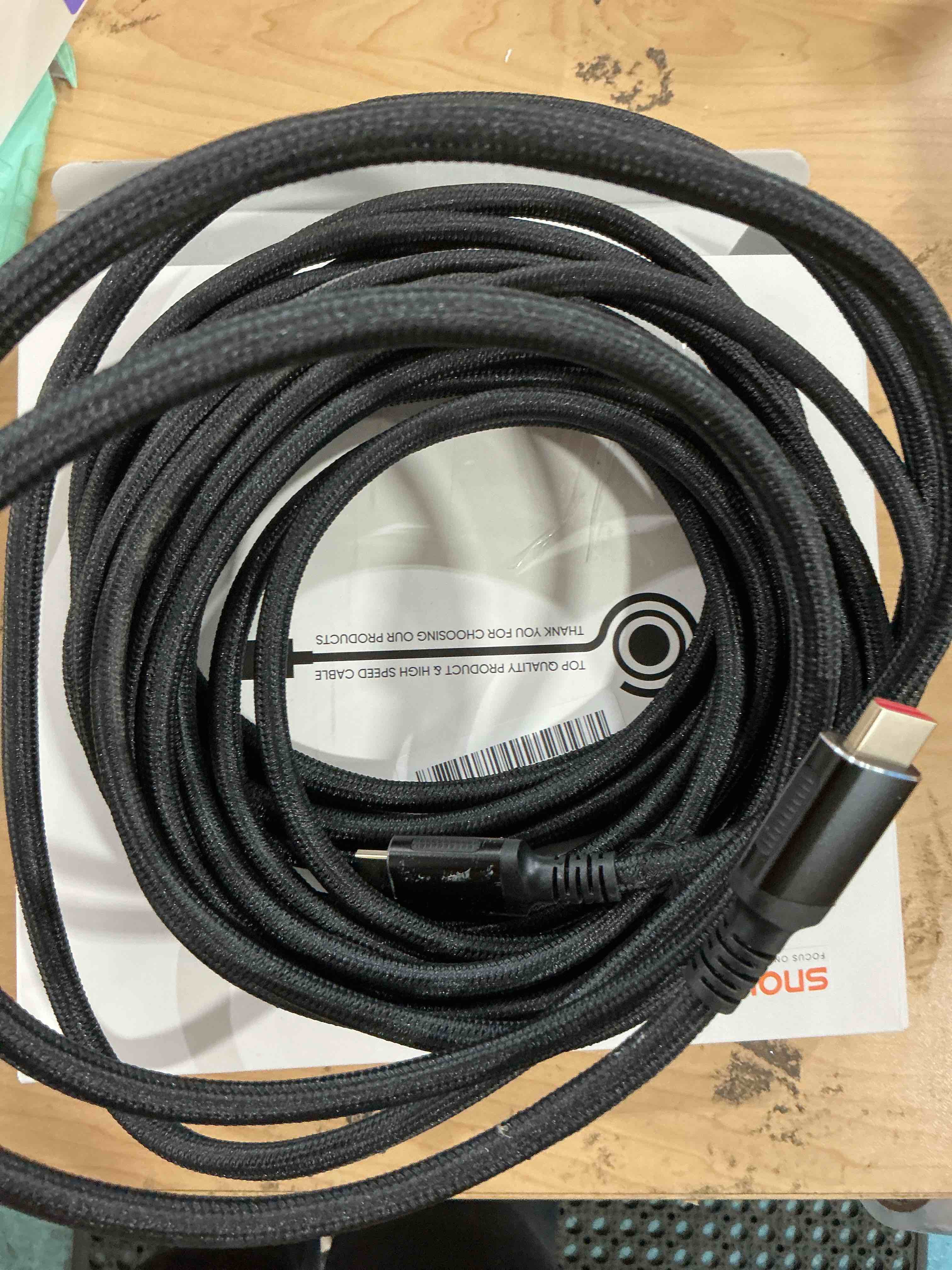 Condition photo showing Good Condition for Snowkids Long HDMI Cable 30 ft, 8K 48Gbps Ultra High-Speed HDMI 2.1 Cables Cord, 10K 8K@60Hz, 4K@120Hz Compatible for TV/Laptop/Monitor/PS-5/X-box/Projector/Entertainment, Sound System & More 30feet Black 1