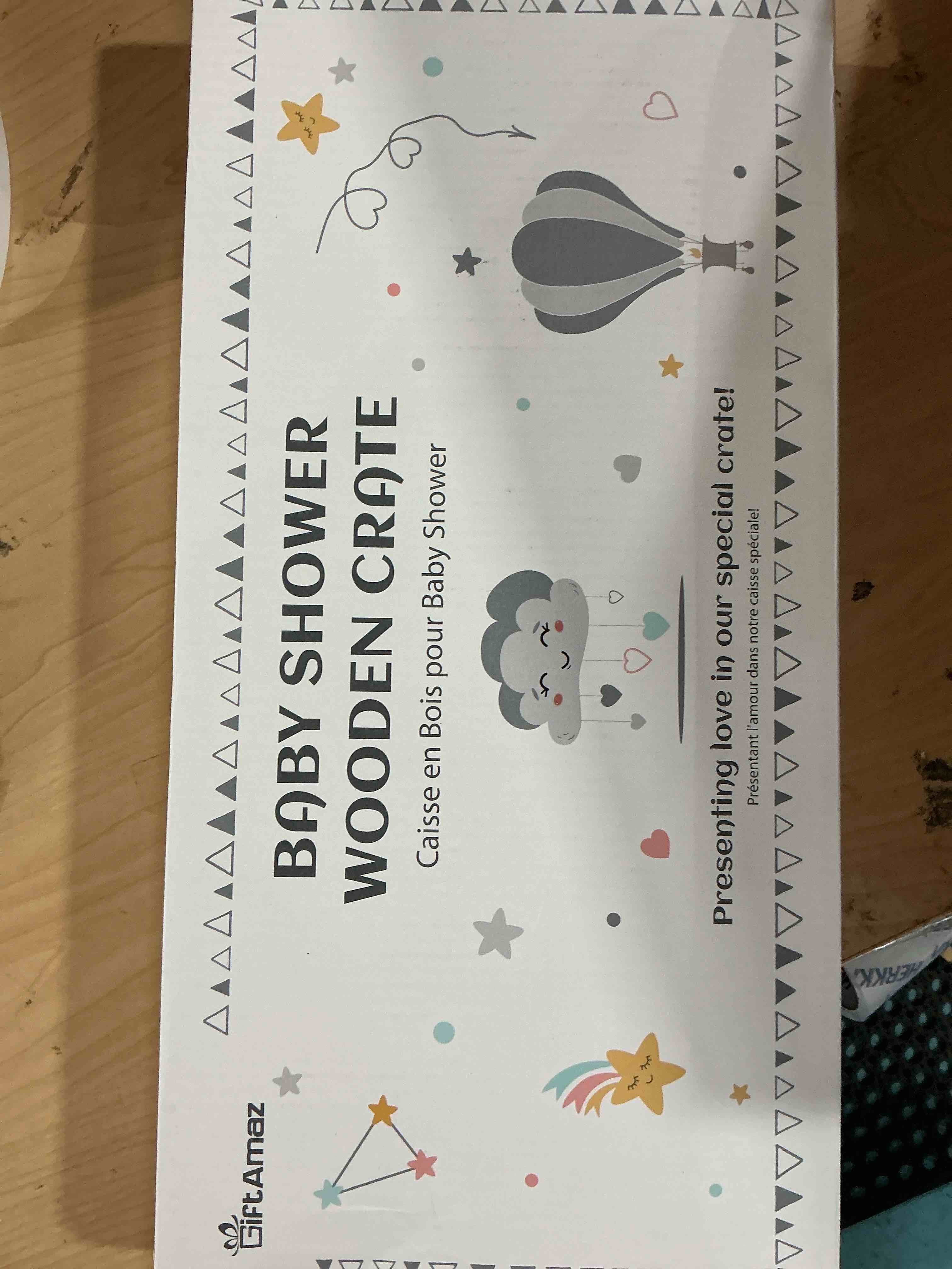 Condition photo showing New/Like New for Wooden Baby Shower Crate Closet, Double-Layered Baby Basket for Nursery, Baby Storage Crate with Hangers, Newborn Baby Clothing Rack for Baby Shower Gifts, Pregnancy Gifts for New Mom Parents