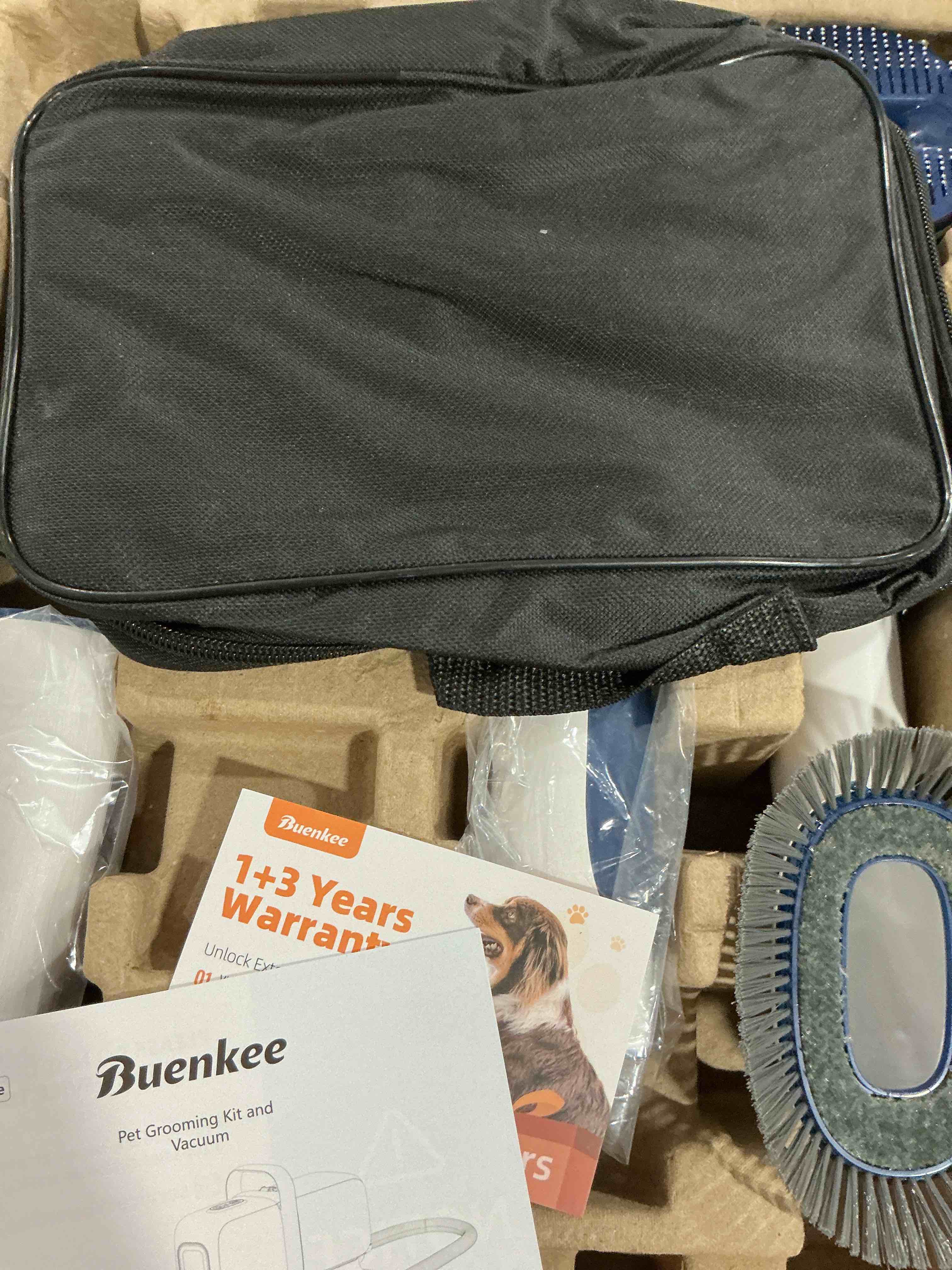 Condition photo showing New/Like New for Dog Grooming Kit with Vacuum, 15000Pa Pet Hair Clipper and Shedding Brush, 50dB Low Noise, 2L Capacity, White