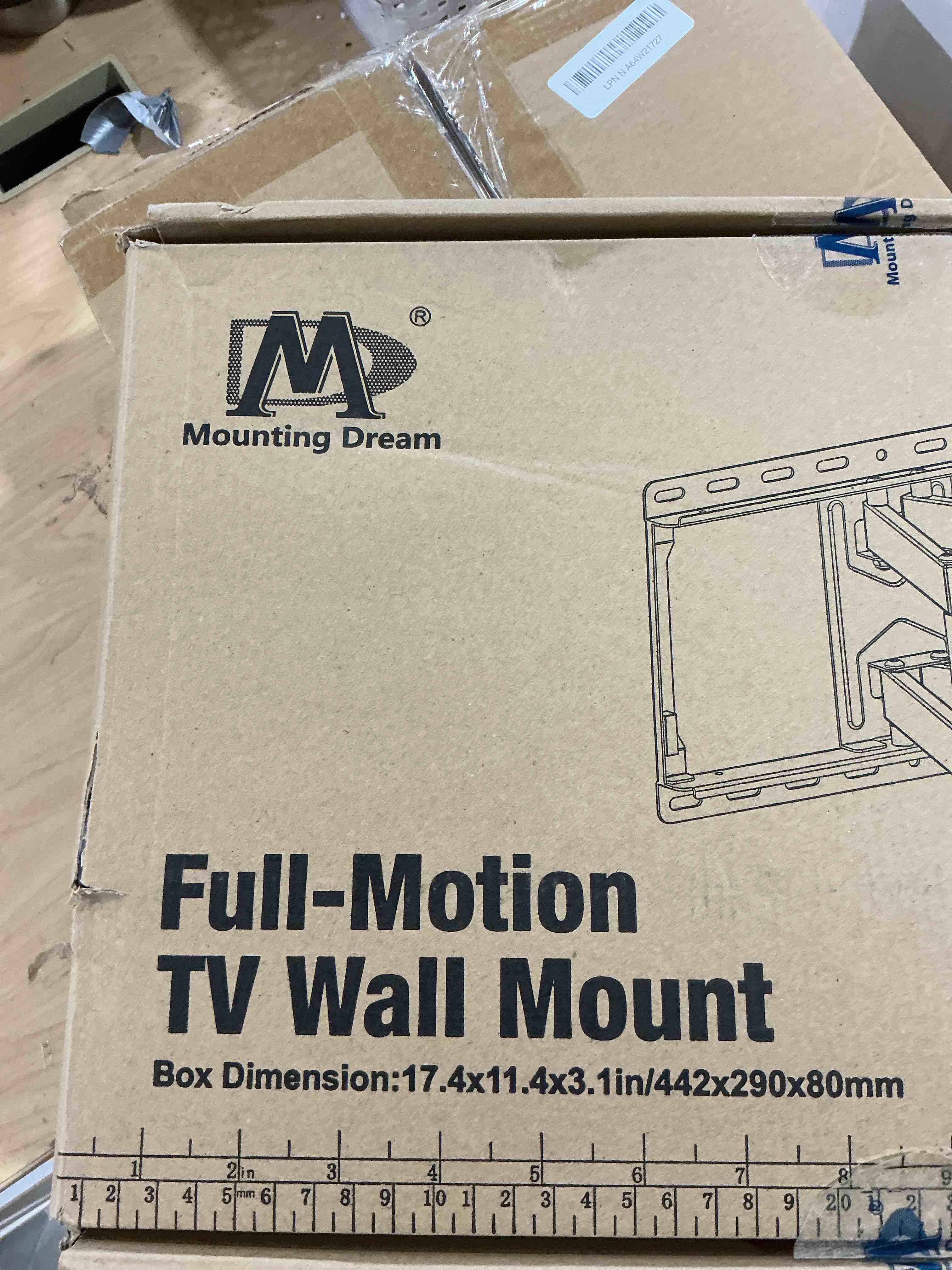 Condition photo showing New/Like New for Mounting Dream TV Wall Mount for 32-65 Inch Television,Mount with Swivel and Tilt, Full Motion Bracket with Articulating Dual Arms, Fits 16inch Studs, Max VESA 400X400 mm, 99lbs, MD2380 For 32" to 65" TVs, 16" Studs