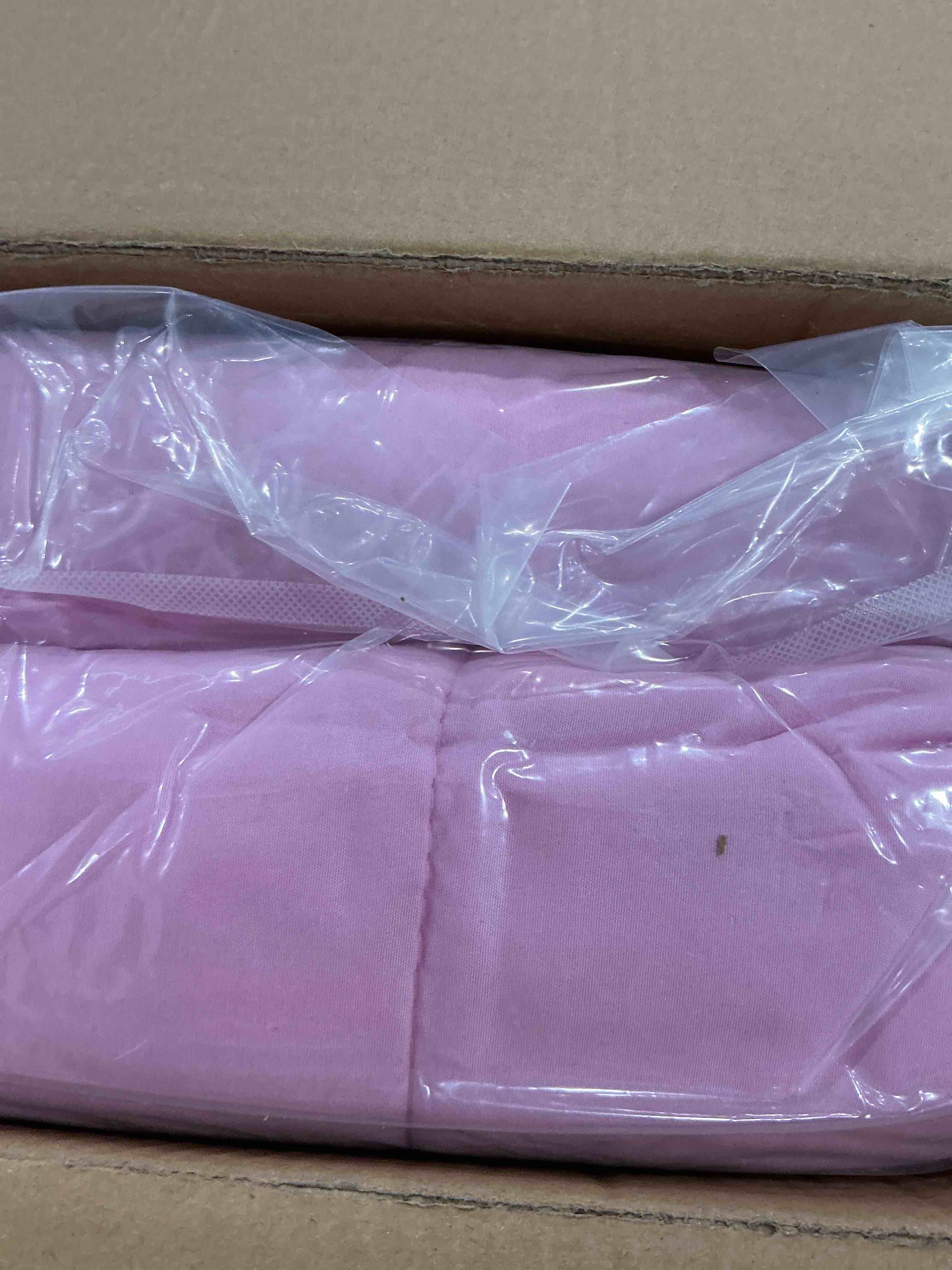 Condition photo showing New/Like New for Amazon Basics 3 Piece Soft Microfiber Kid's Comforter and Pillow Sham Set, Full/Queen, Light Pink, Solid Full/Queen Light Pink