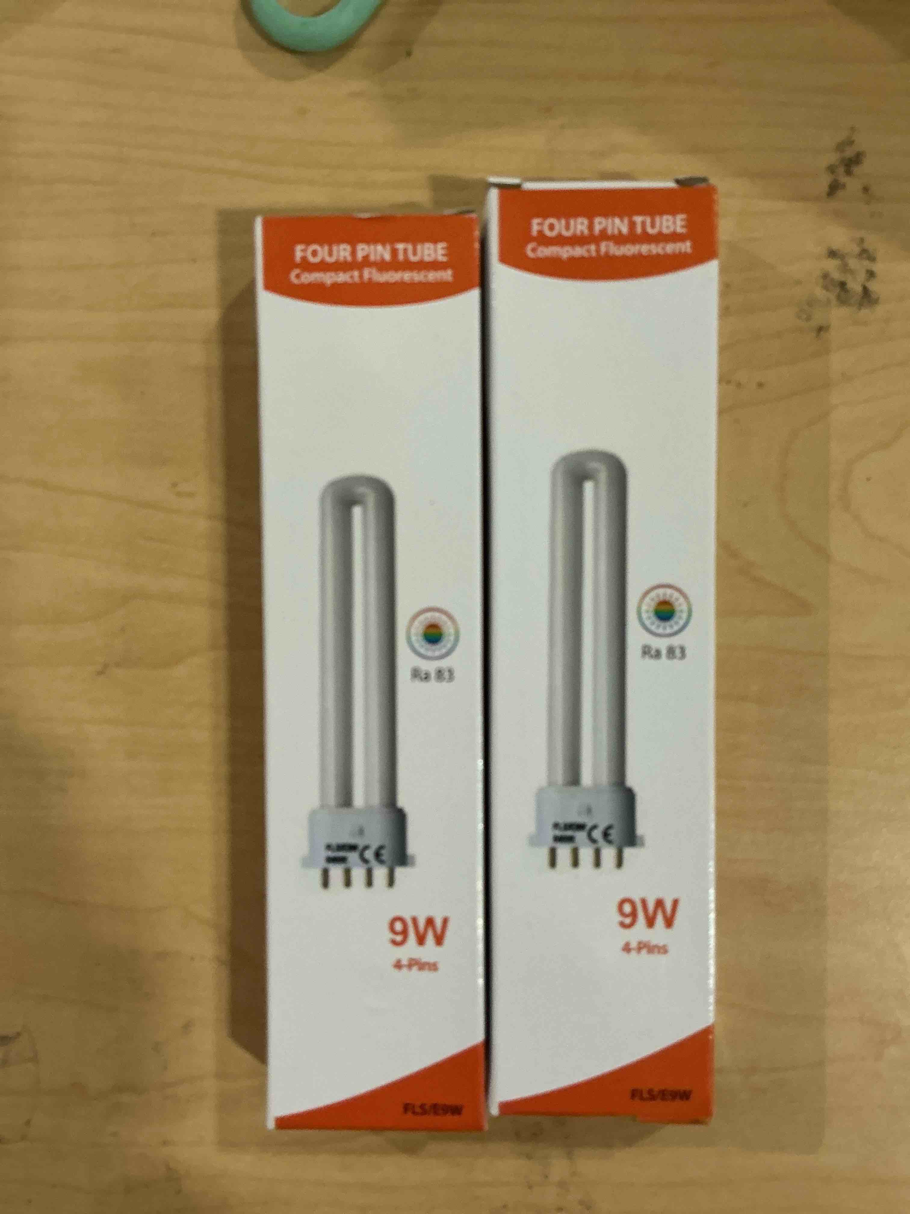 Condition photo showing Good Condition for (2PACK) FLS/E9W Fluorescent Bulb,Replacement for Camping Lantern Bulb,4 Pin 2G7 Base,5.5 inch Special Size,6400K