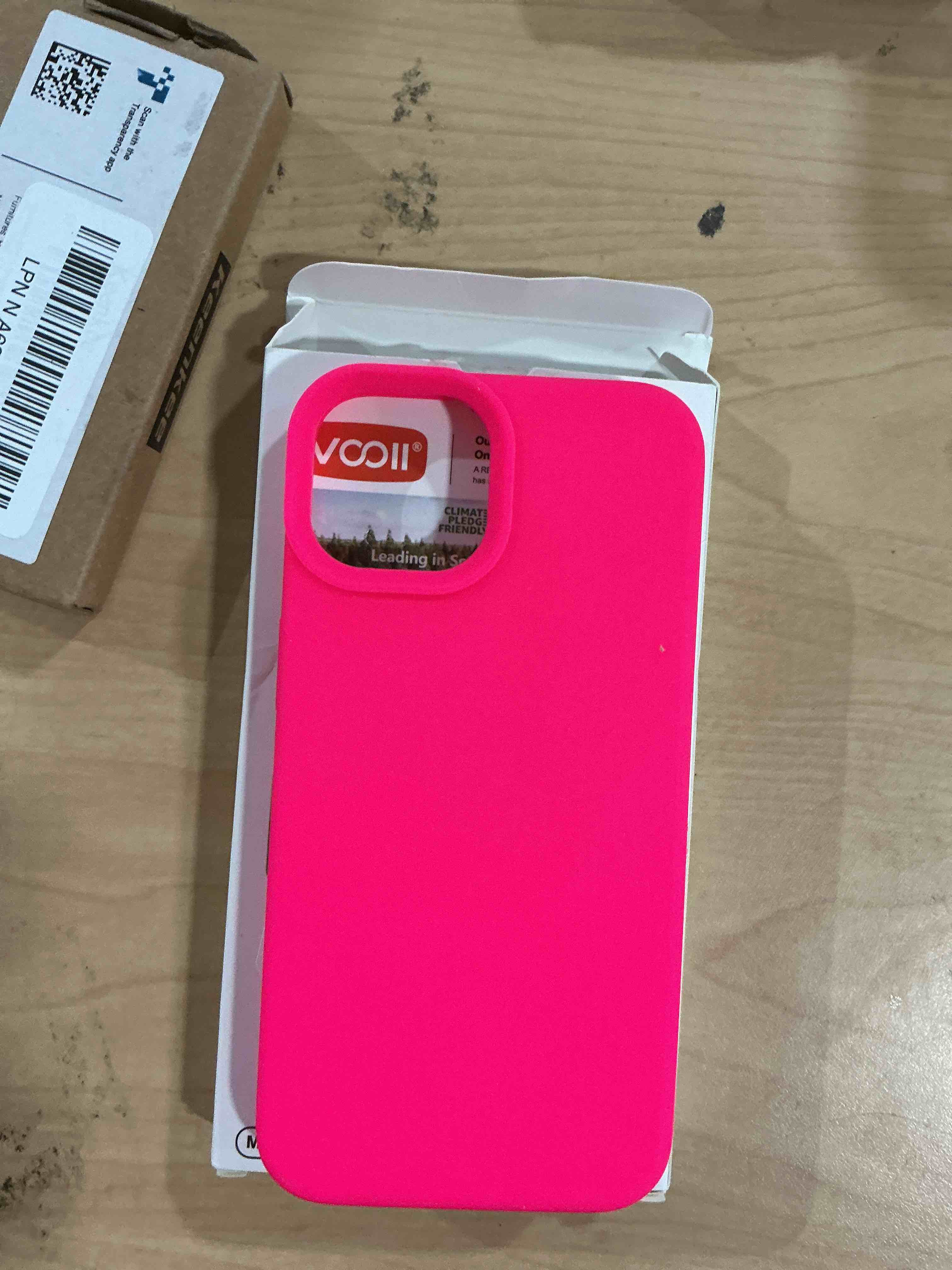 Condition photo showing Good Condition for Vooii Compatible with iPhone 14 Case,[Silky Touch Premium Liquid Silicone] [Soft Anti-Scratch Microfiber Lining], Ultra Slim Shockproof Protective Case for iPhone 14 - Hot Pink Hot Pink iPhone 14