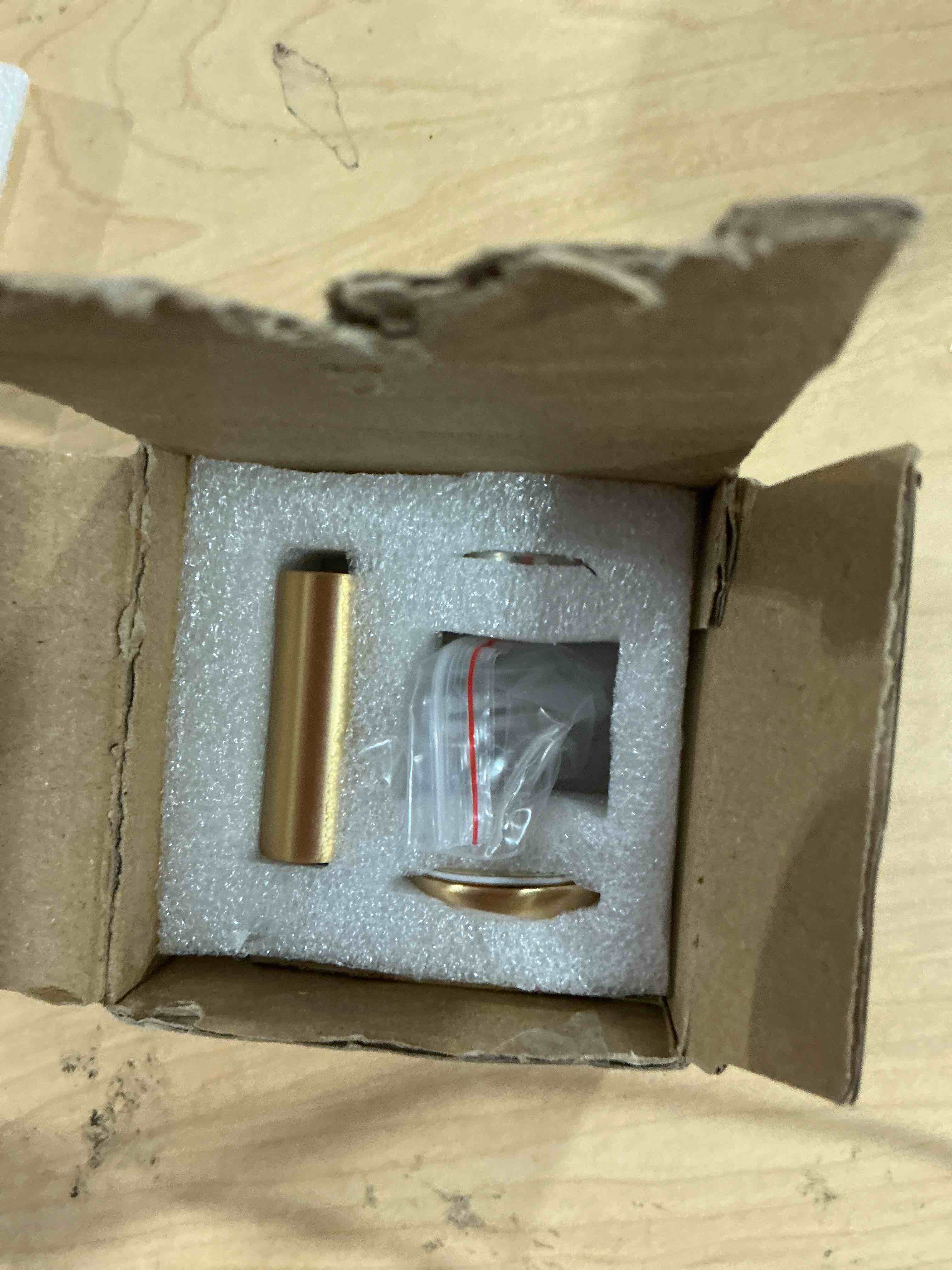 Condition photo showing Good Condition for Windproof Magnetic Door Stoppers, 0-0.78" Stroke Doorstop, No-Hole Floor Door Stop with Adhesive and Screws to Keep Door Open, Gold, 1 Pack 1 Bright Gold
