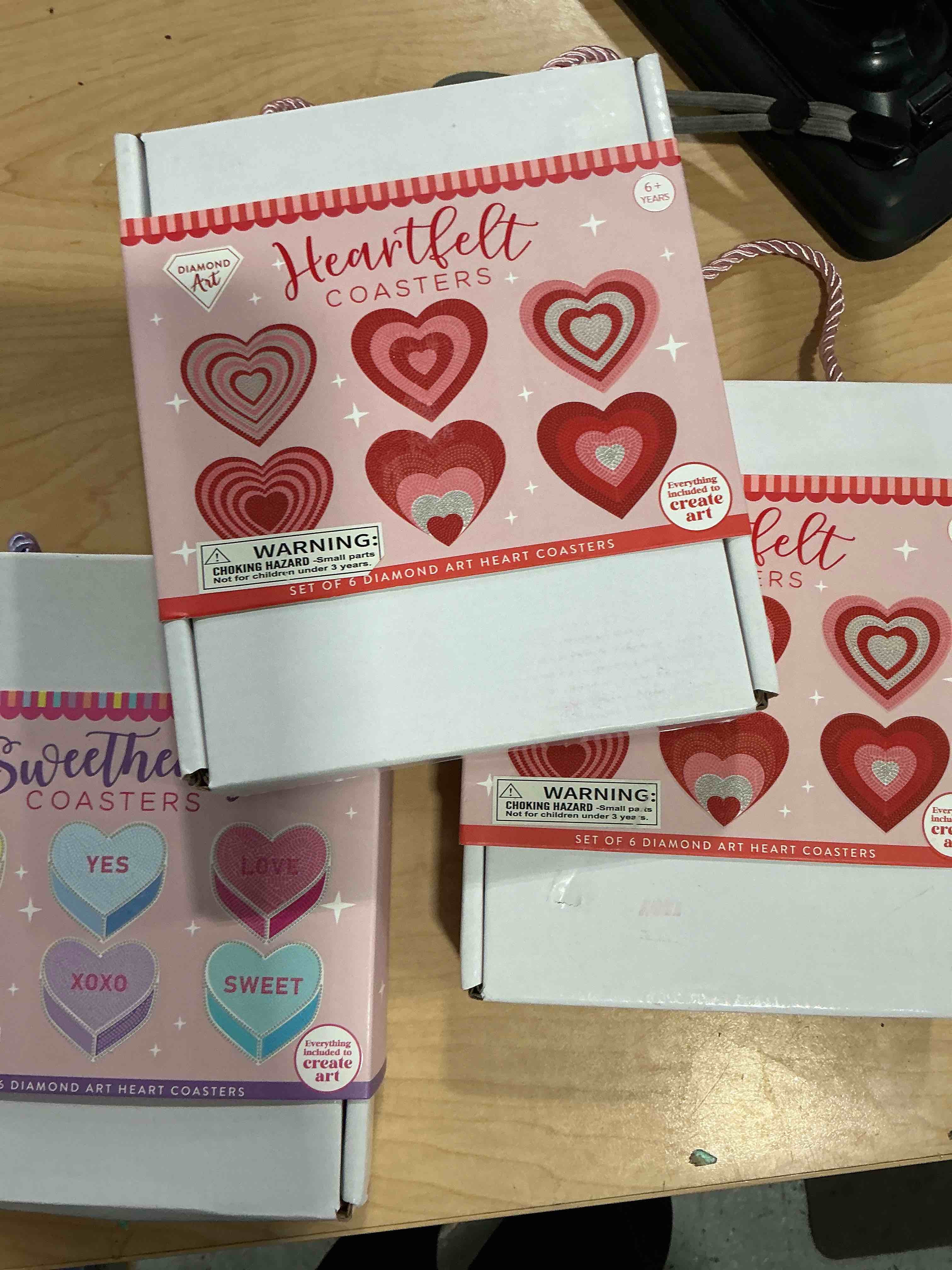 heartfelt coasters, three pack diamond art