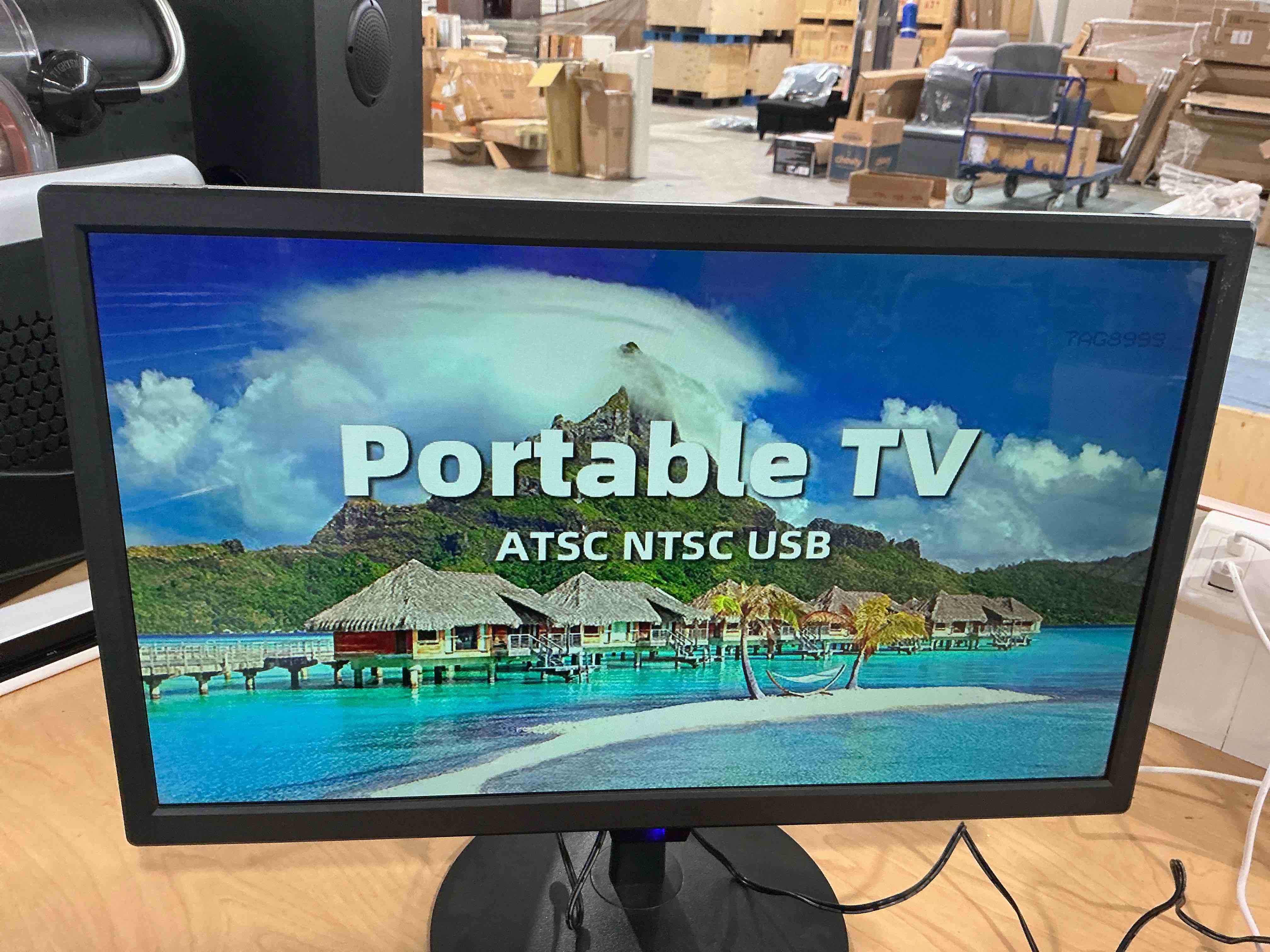 Condition photo showing Good Condition for 15.6 inch Portable TV with Built in ATSC and NTSC tuners for digital and analog signal reception, USB port for multimedia playback, No remote included