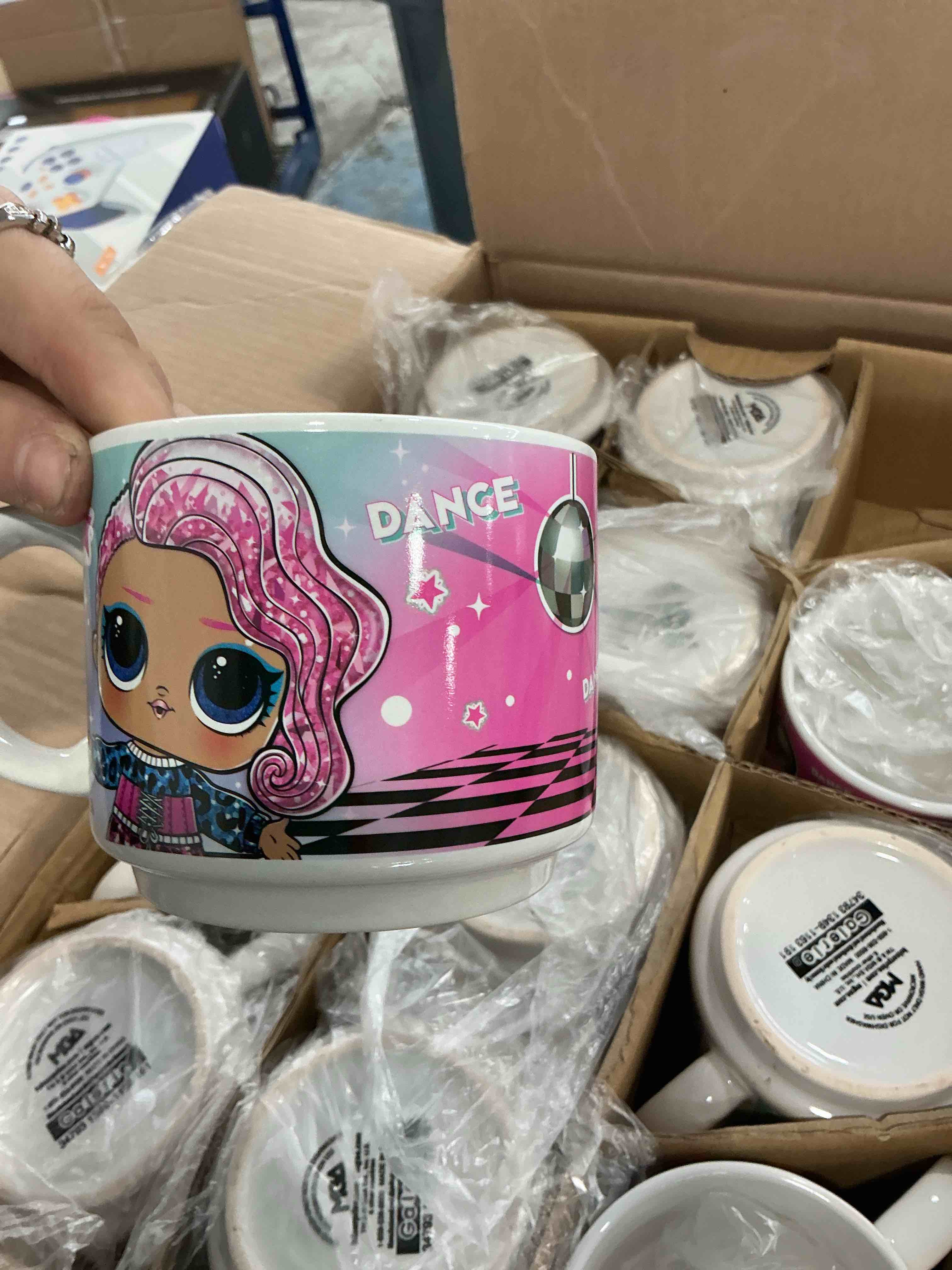 Condition photo showing New/Like New for lol dolls, ceramic mugs 36 pack