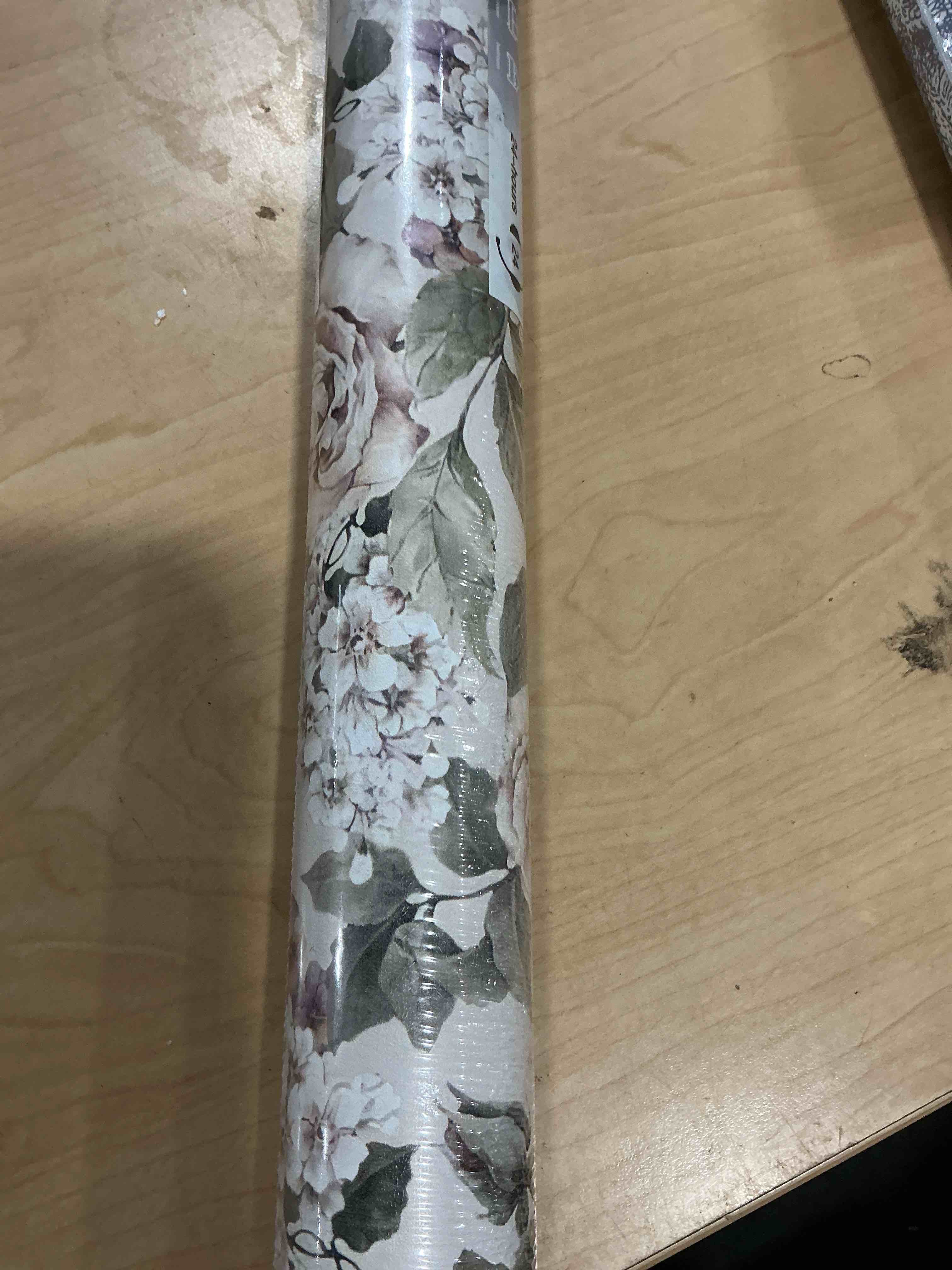 Condition photo showing New/Like New for CiCiwind 197"×17.3" Floral Wallpaper for Bedroom Bathroom Peel and Stick Pink Flower Contact Paper Removable Self Adhesive Green Leaf Vintage Wall Paper Decoral Cabinets Shelf Drawer 17.3" x 197" Light