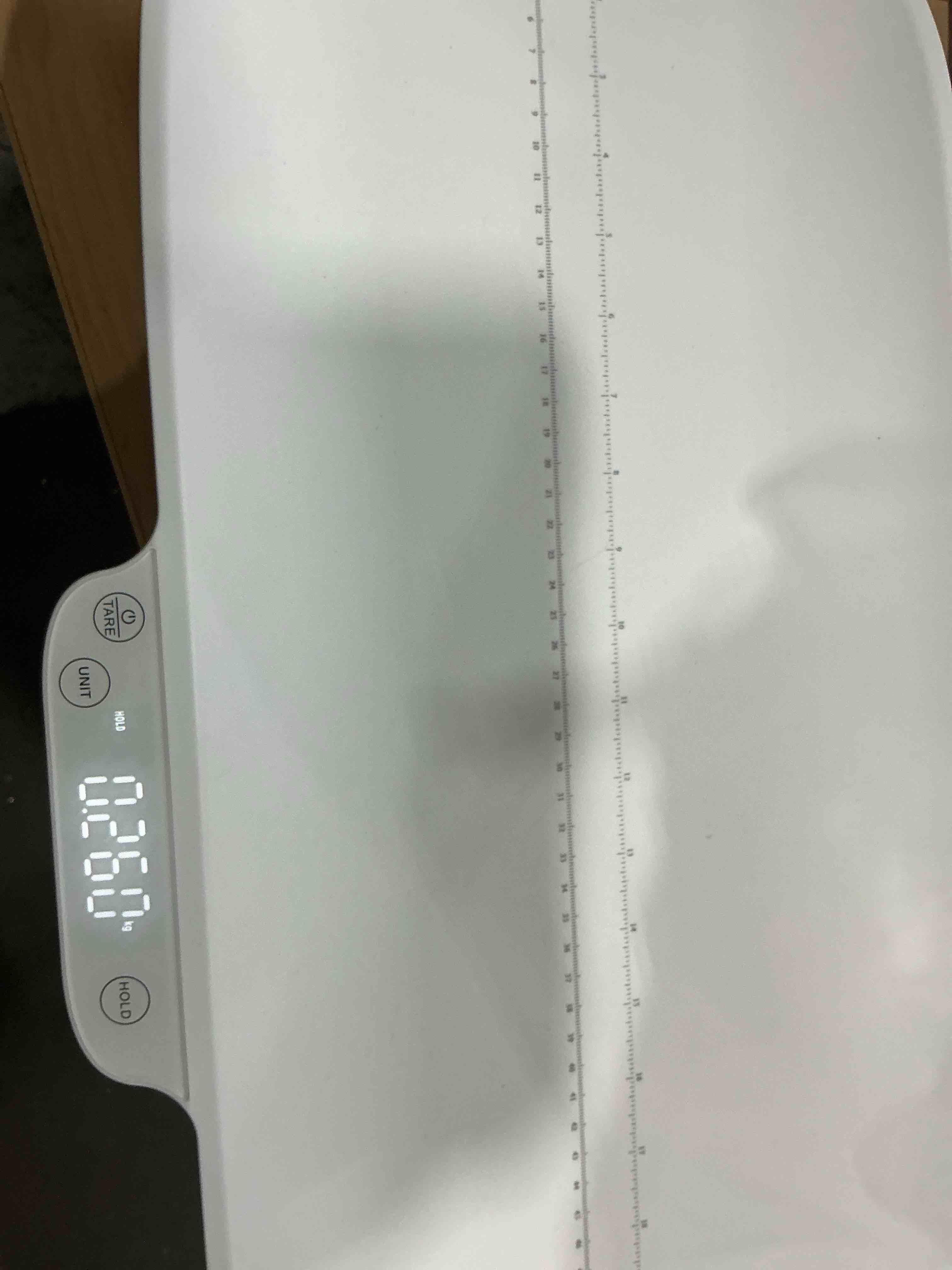 Condition photo showing New/Like New for BABY JOY Baby Scale, Multifunctional Pet Scale with Digital LED Display, 4 Weighing Modes, Curved Tray, Rubber Feet, Weighing Scale for Newborn, Animals, High Precision at 0.1oz, Max Weight 66lbs