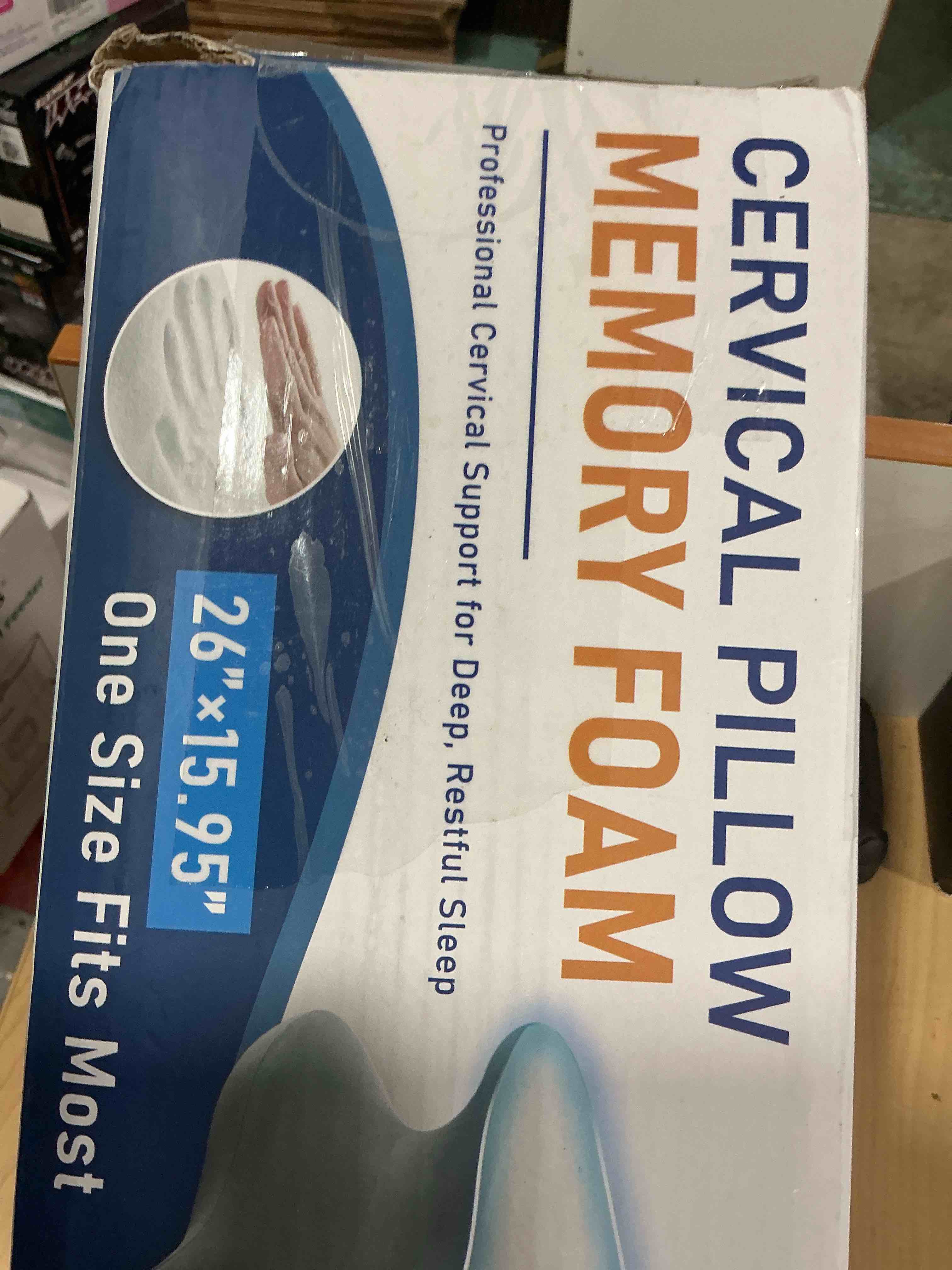 Condition photo showing New/Like New for Cervical Neck Pillow, Memory Foam Pillows for Neck and Shoulder Pain Relief, 2 Heights Ergonomic Pillow with Breathable Ice Silk Cover, Neck Support Pillow for Side Sleepers White