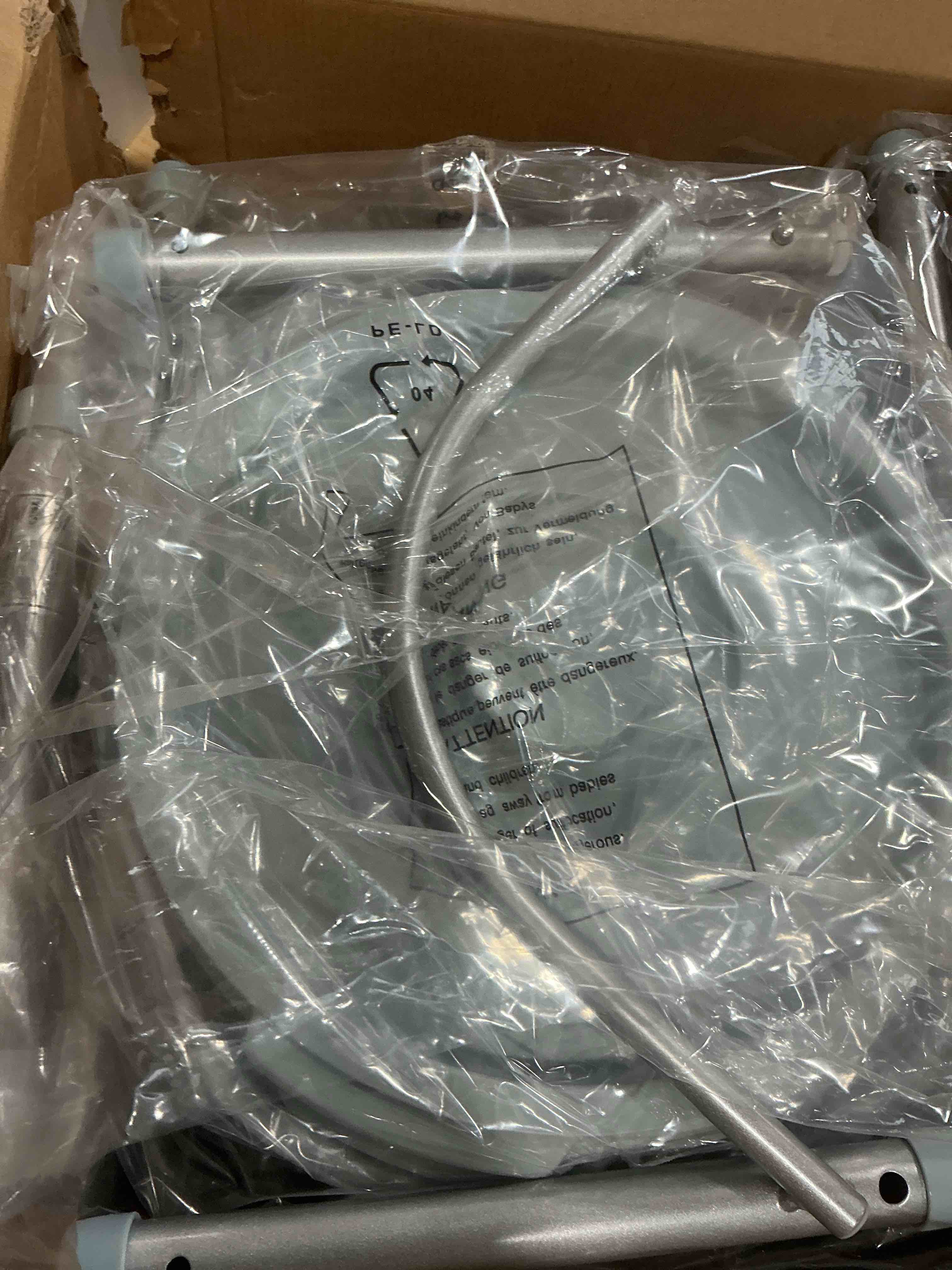 Condition photo showing New/Like New for SOUNDFUSE 3 in 1 Bedside Commode Chair, Sturdy Dual-Crossbar Support, 350 Lbs Weight Capacity, Bedside Commode for Seniors with 7.5Qt Bucket, Portable Potty Chair for Adults, Silver