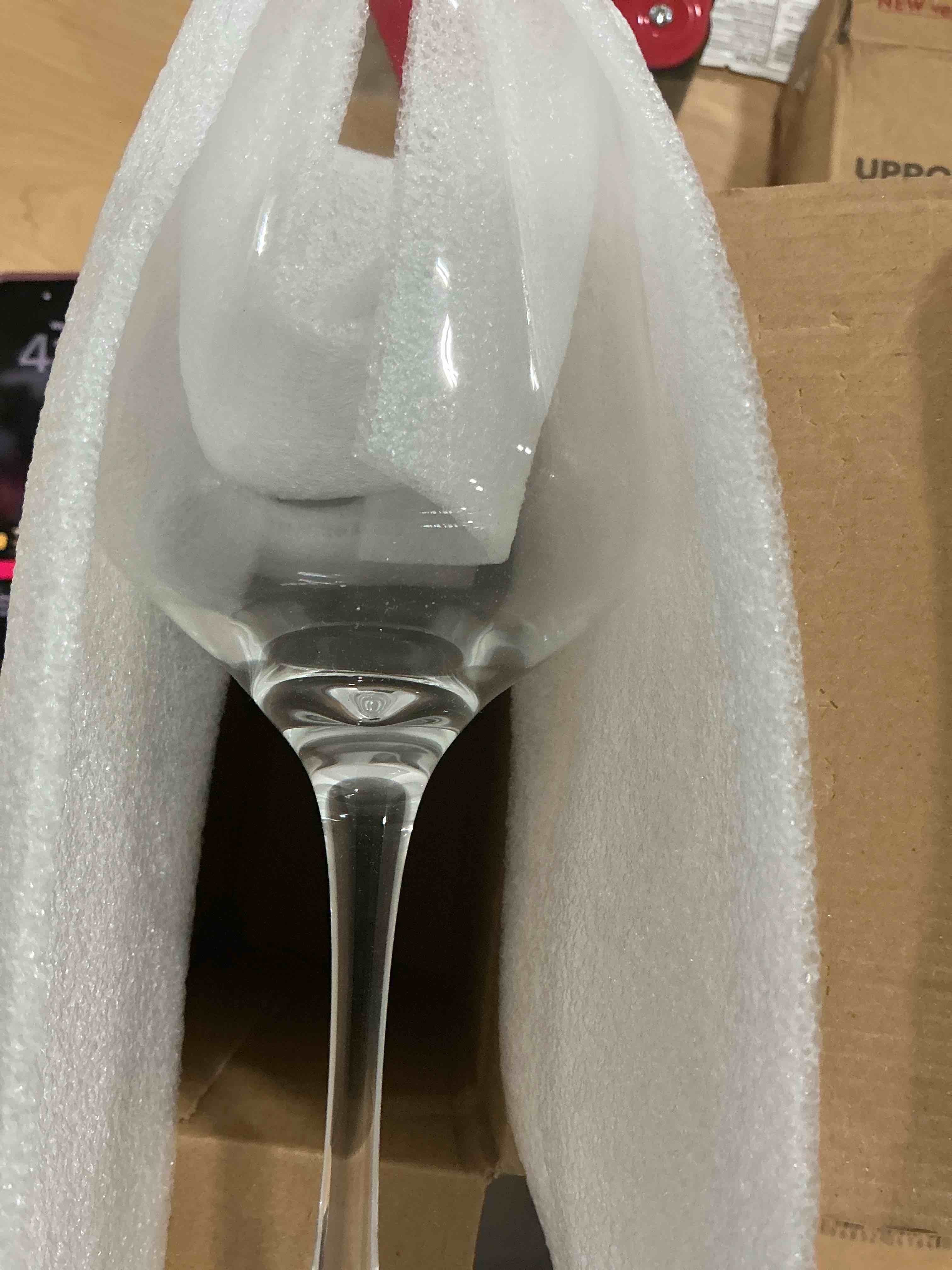 Condition photo showing Good Condition for Red Wine Glasses, White Wine Glasses Set of 2, Hand Blown Wine Glasses 15 oz, Copas De Vino with Long Stem Perfect for Wedding, Anniversary or Holiday Gifts Dishwasher Safe Christmas