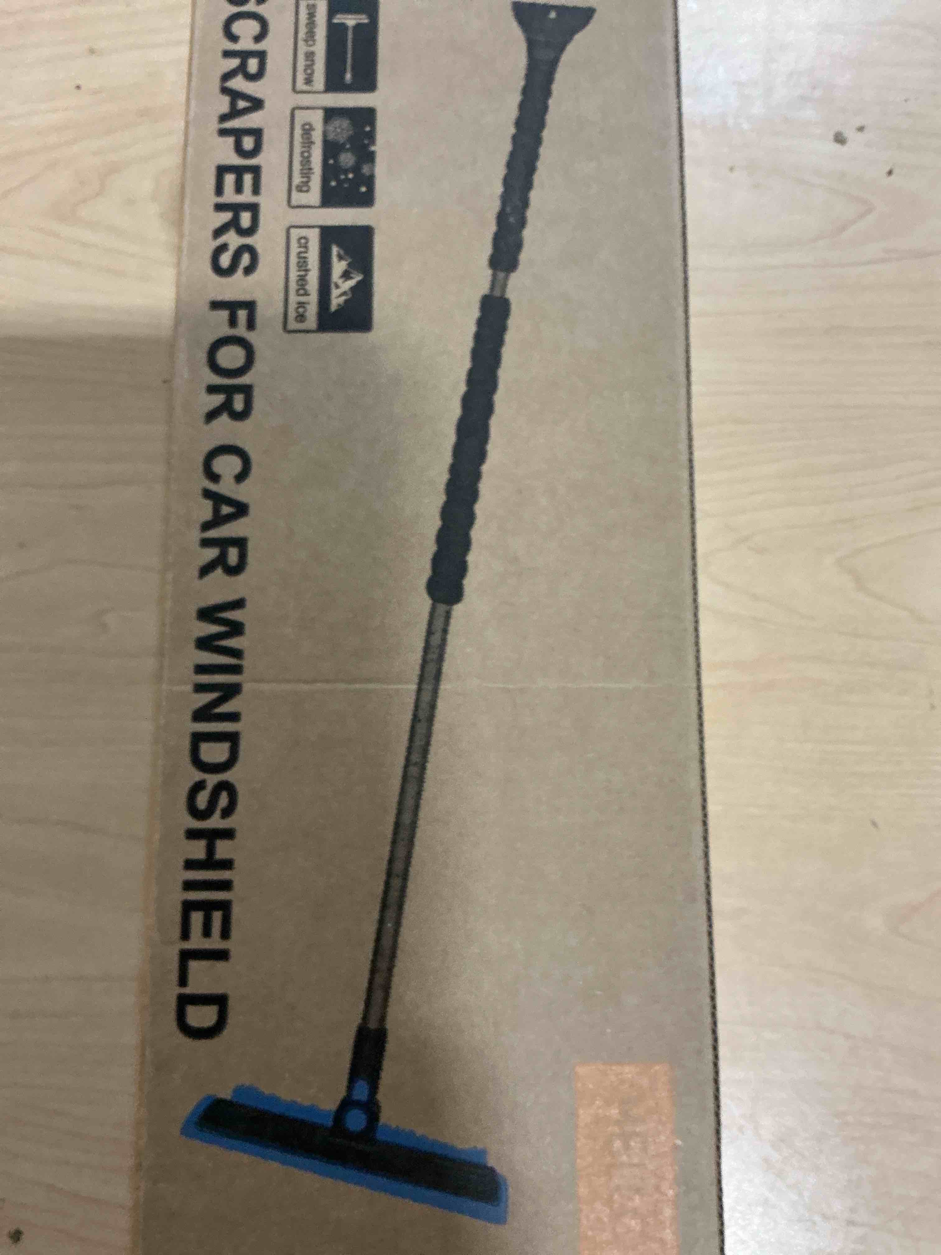 Condition photo showing New/Like New for helloleiboo 2025 Extra Long 55.7" Ice Scrapers for Car Windshield Multi-Functional Detachable Car Ice Scraper with Foam Grip and 270° Pivoting Brush Head Snow Brush for SUV Truck Auto (Blue)