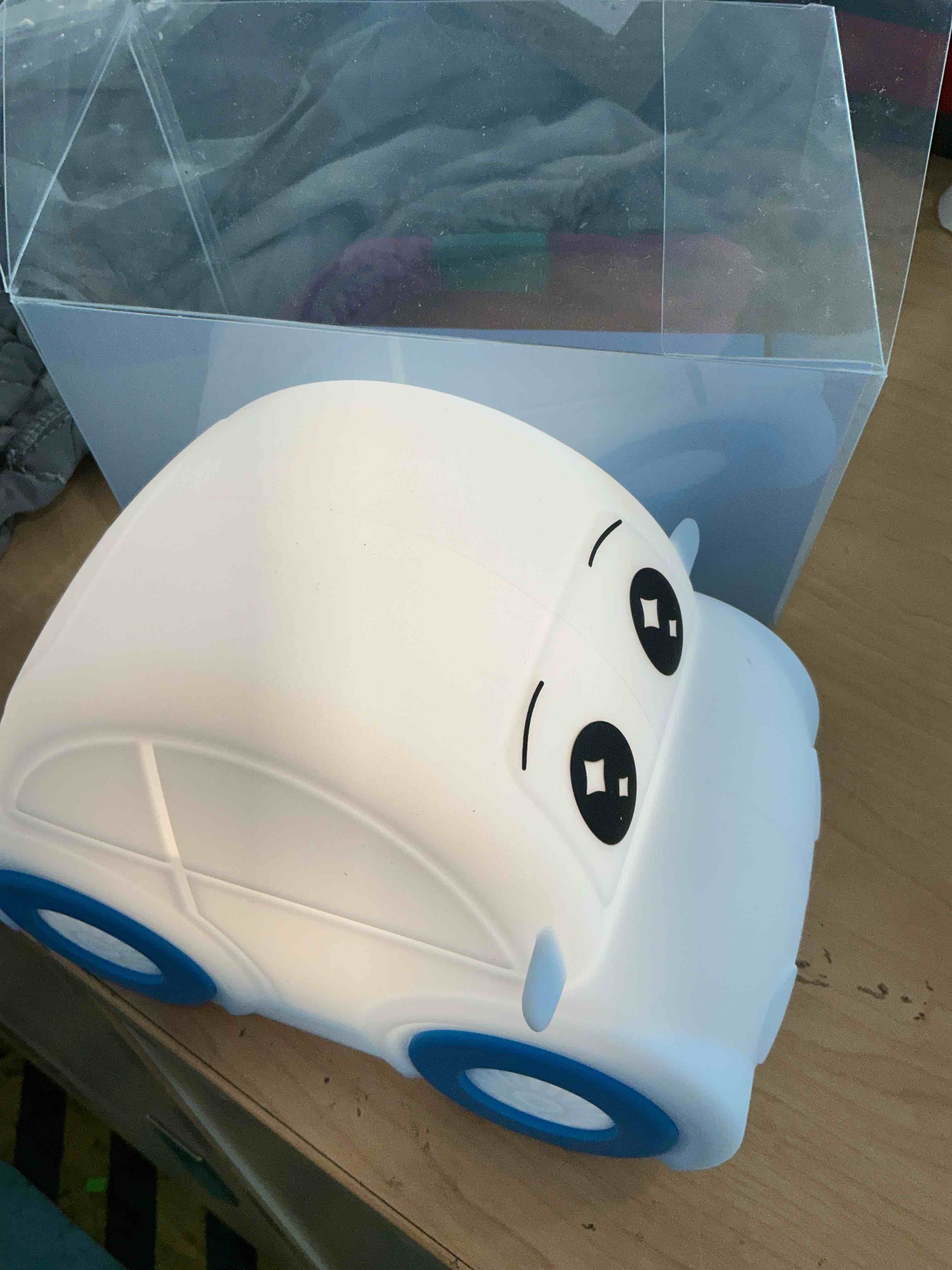 Condition photo showing New/Like New for Cute Baby Toddler Car Kids Night Light for Kids, Dimmable+1800mAh Rechargeable+Timer+Portable+Silicone+Squishy, Touch Breastfeeding Bedside Night Lamp, Funny Girls Boy Gifts Blue Big Car