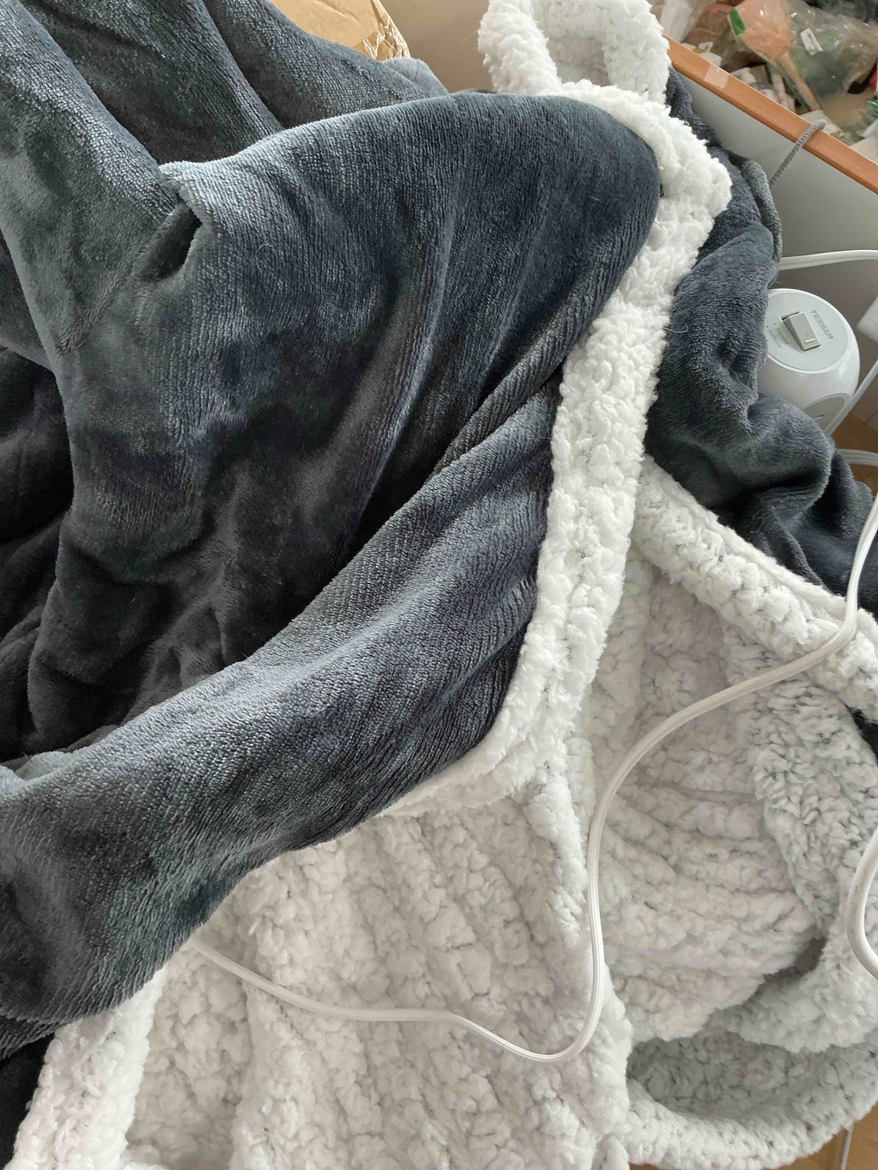 Condition photo showing Good Condition for Wearable Heated Blanket - Warm Up Electric Blanket Hoodie with Heat Levels, Snuggies for women, gifts for her, 50"x70", London Grey