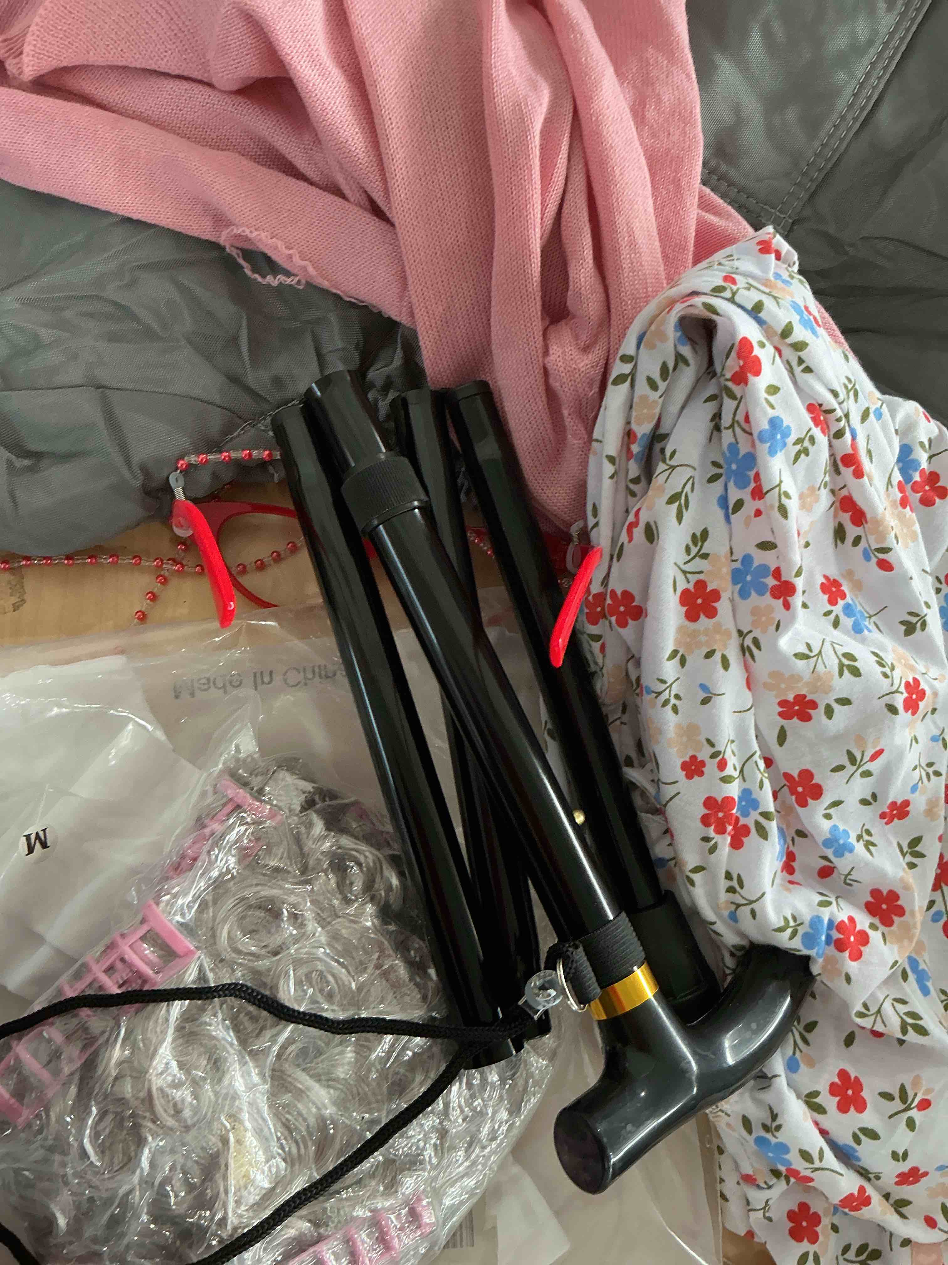 Condition photo showing Good Condition for Skirfy Old Lady Costume for Kids, 100 Days of School Granny Outfit Kit with Wig, Cane and Other Dress Up Accessories