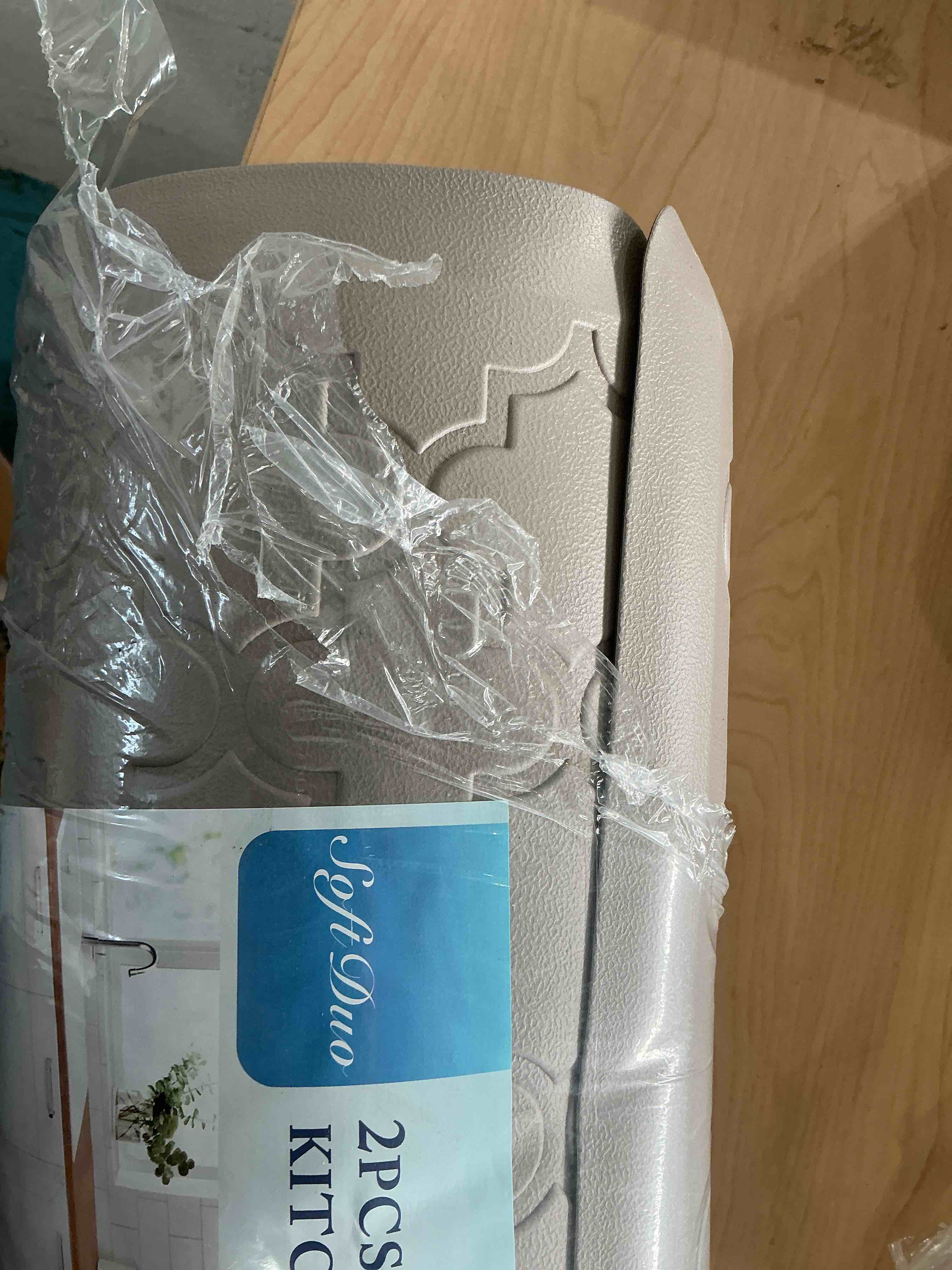 Condition photo showing Good Condition for Kitchen Mat [2 PCS] Cushioned Anti-Fatigue Floor Mat, Waterproof Non-Skid Kitchen Mats and Rugs, Ergonomic Comfort Foam Kitchen Rugs, Standing Mat for Floor,Office, Sink(Khaki,17.3"x28"+17.3"x60")