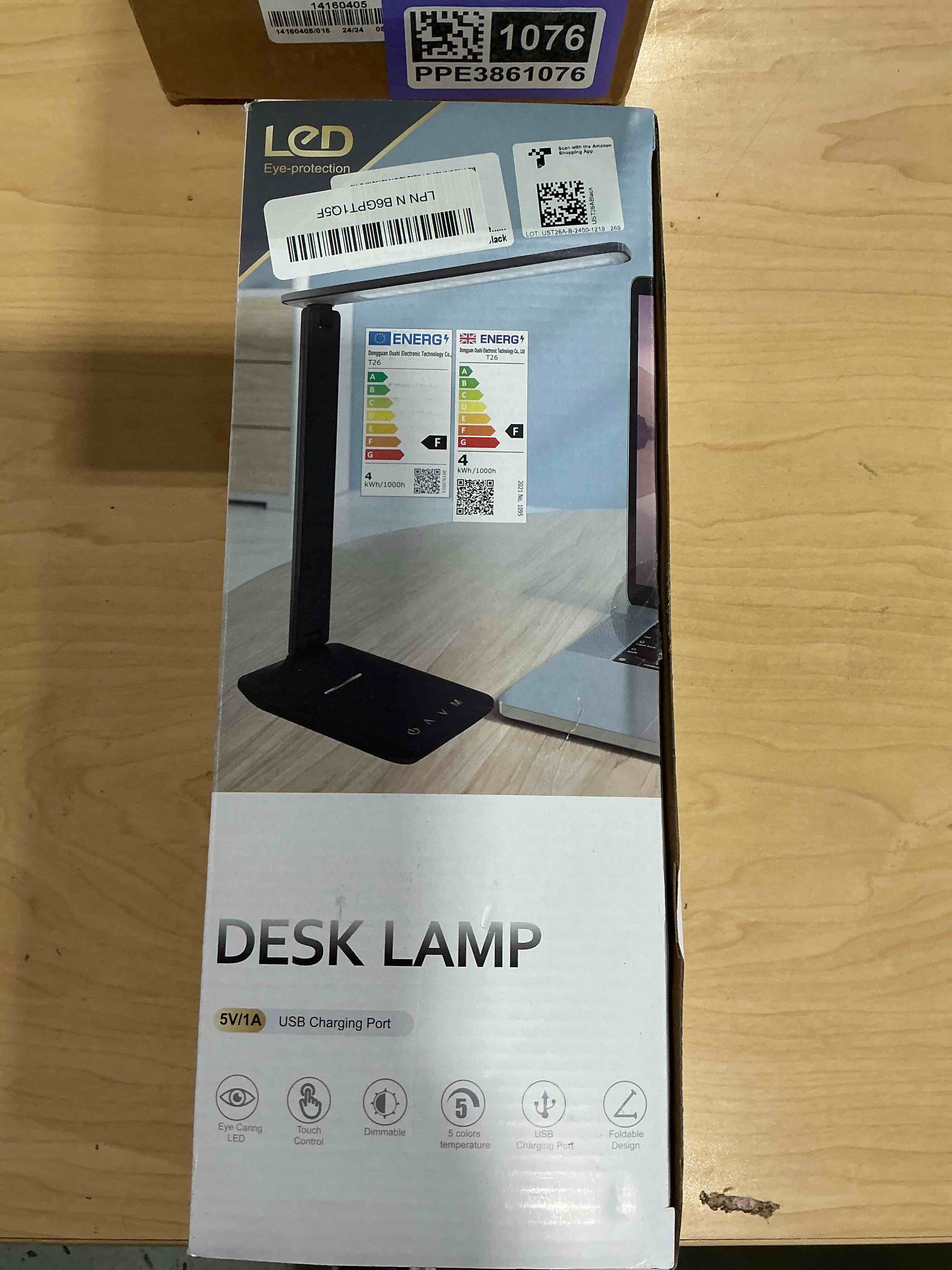 Condition photo showing New/Like New for shinelife LED Desk Lamp for Office Home, Bright Desk Light with USB Charging Port, Adjustable Dimmable Desk Lamps 5 Modes 5 Brightness, Touch Study Lamp for Nail, Craft, Puzzle, Sewing, Study, Black