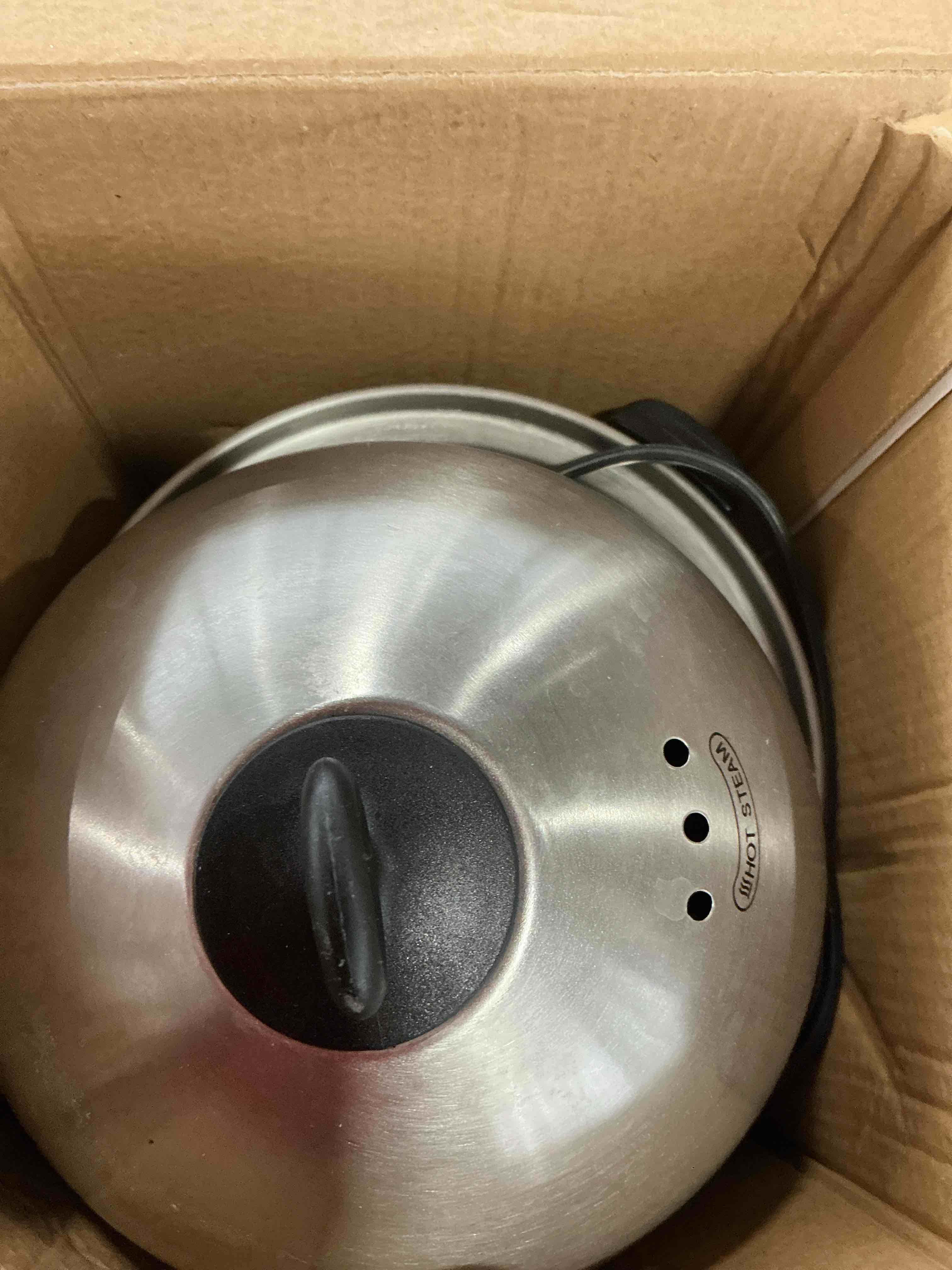Condition photo showing Good Condition for Annie & Mia Design Electric Egg Cooker, All Stainless Steel 7 Egg Capacity egg boiler, 360W, Hard, Medium, Soft Boiled Egg Poacher, egg steamer, Multi-function, Auto Shut-Off Function, BPA-free