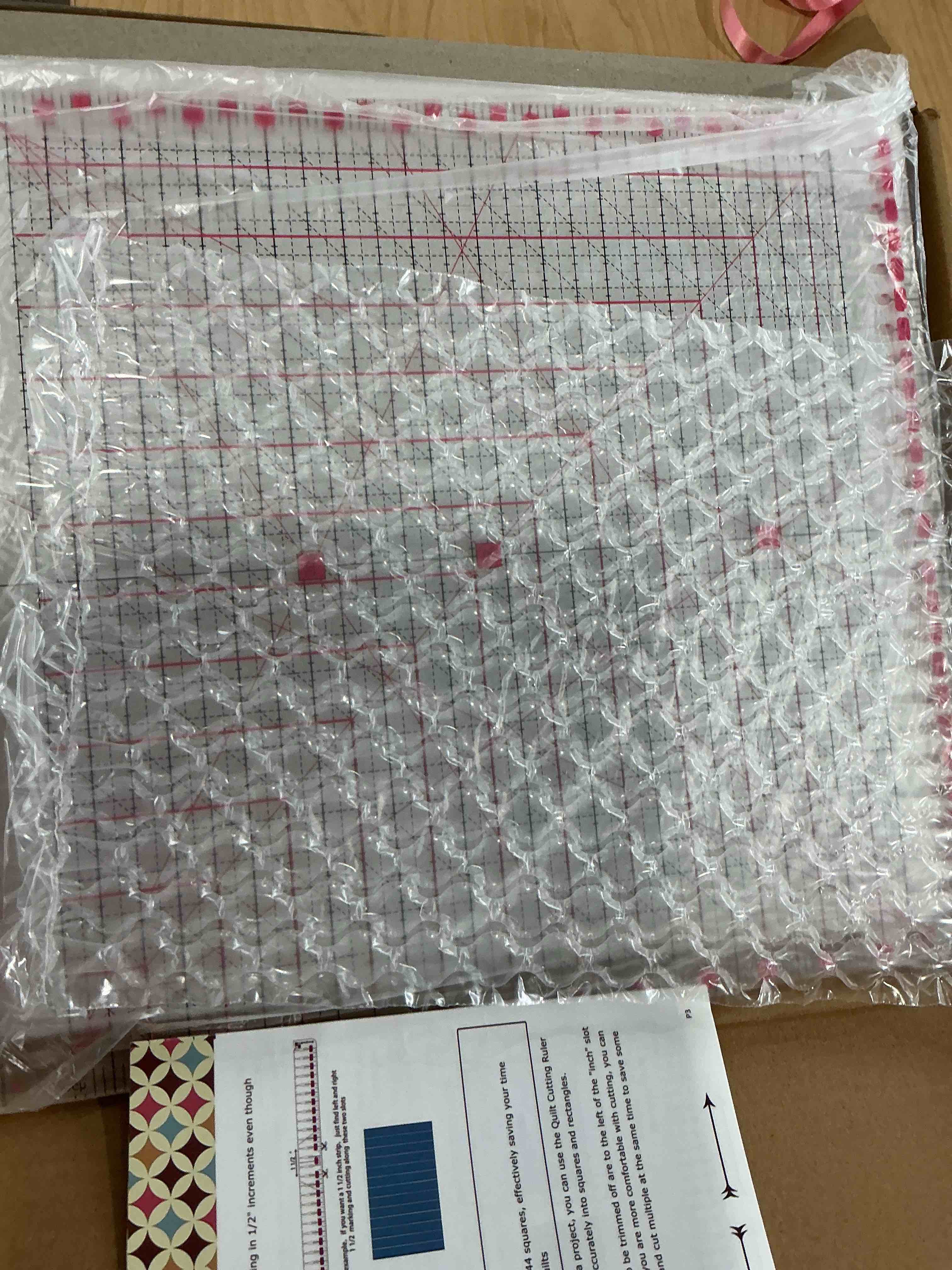 Condition photo showing New/Like New for Quilting Ruler- 12.5 * 12.5" Slotted Rulers for Quilting and Sewing Quilt Strip Rulers for Fabric Precise Cutting Pink