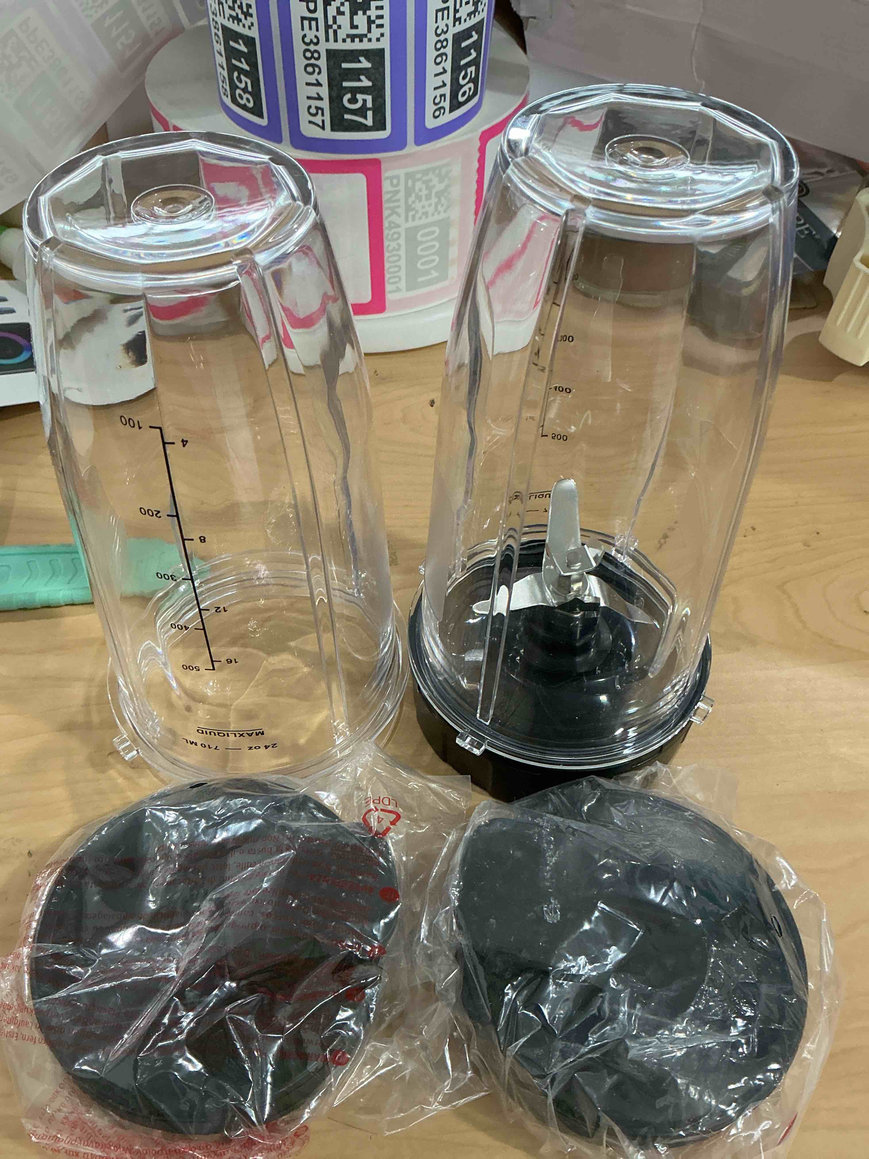 Condition photo showing Good Condition for Blender Replacement Parts for Ninja, 24oz Ninja Blender Cups with To-Go Lids, 7 Fins Extractor Blade, Compatible with Nutri Ninja Auto iQ Blenders BL2012 BN801 BL480-30 BL640-30 BL642-30 NN100-30