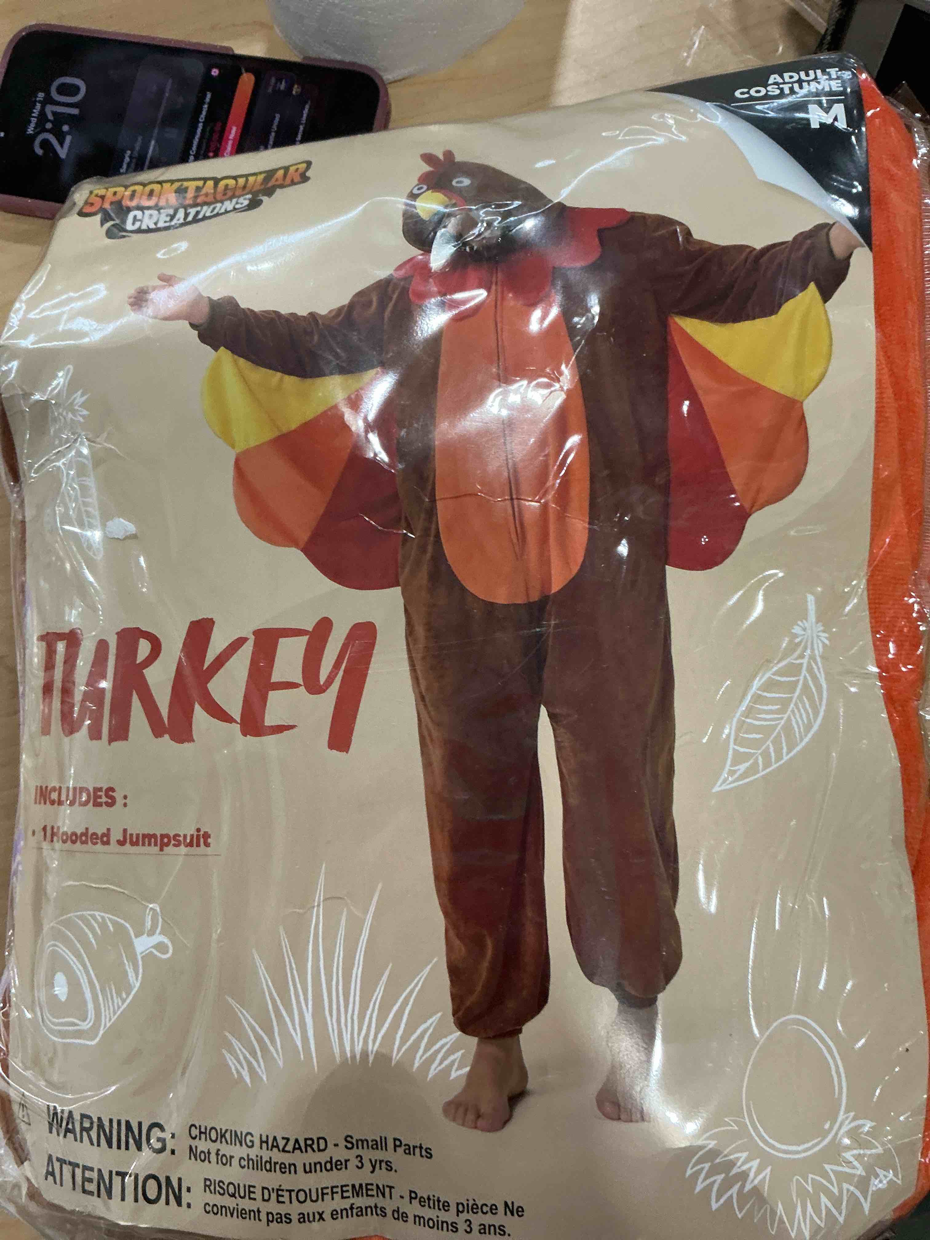 Condition photo showing New/Like New for Spooktacular Creations Halloween Turkey Unisex Costume, Adult Animal Costume Halloween Party Small